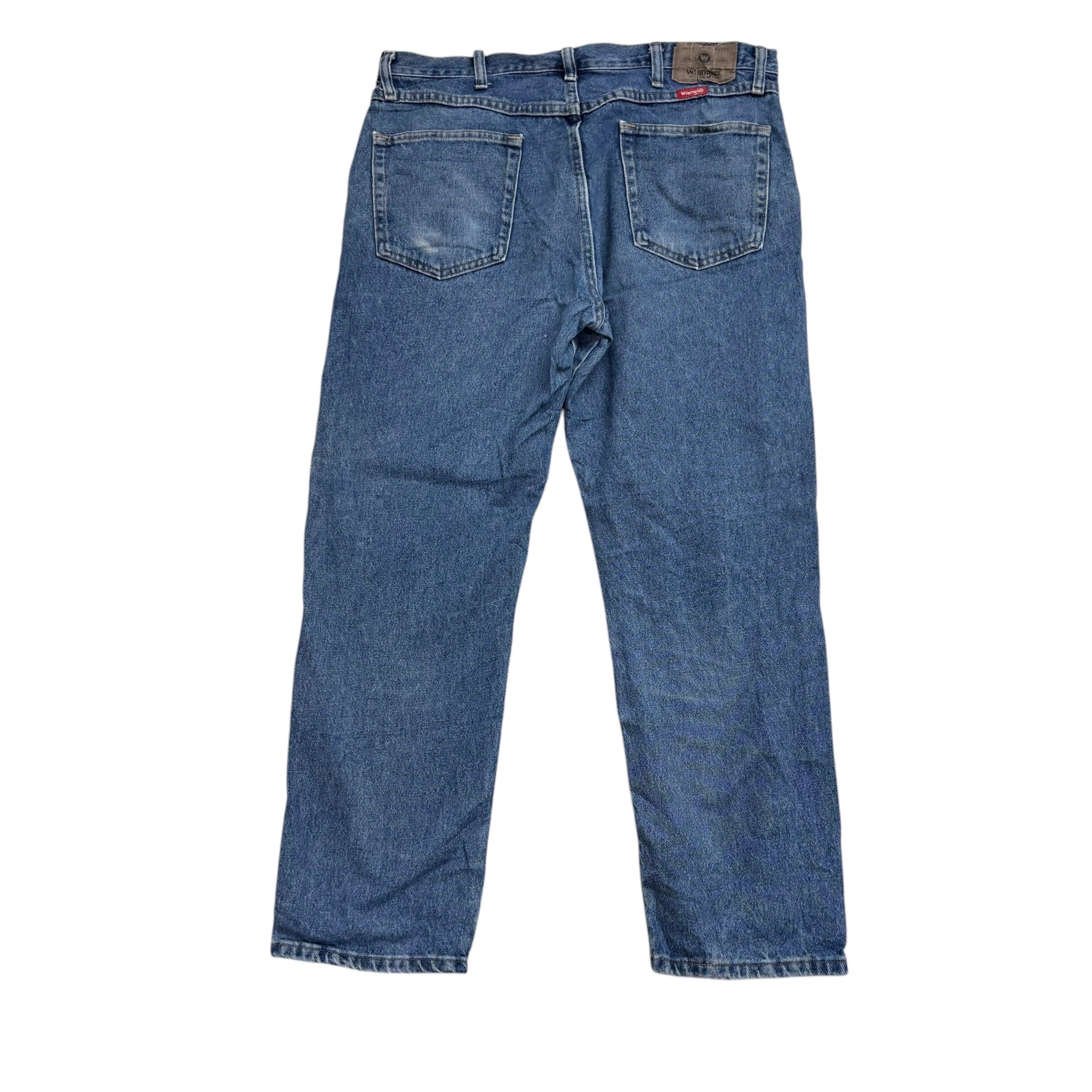 Wrangler Jeans W36 L29 Mens Mid Blue Regular Straight Fit Denim (E)