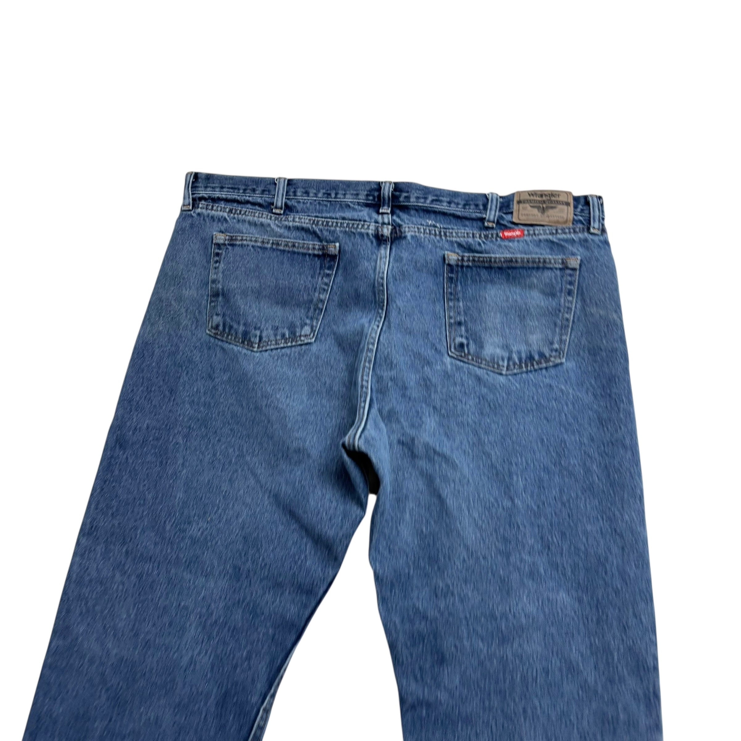 Wrangler Jeans W42 L30 Mens Mid Blue Relaxed Straight Fit Denim (F)