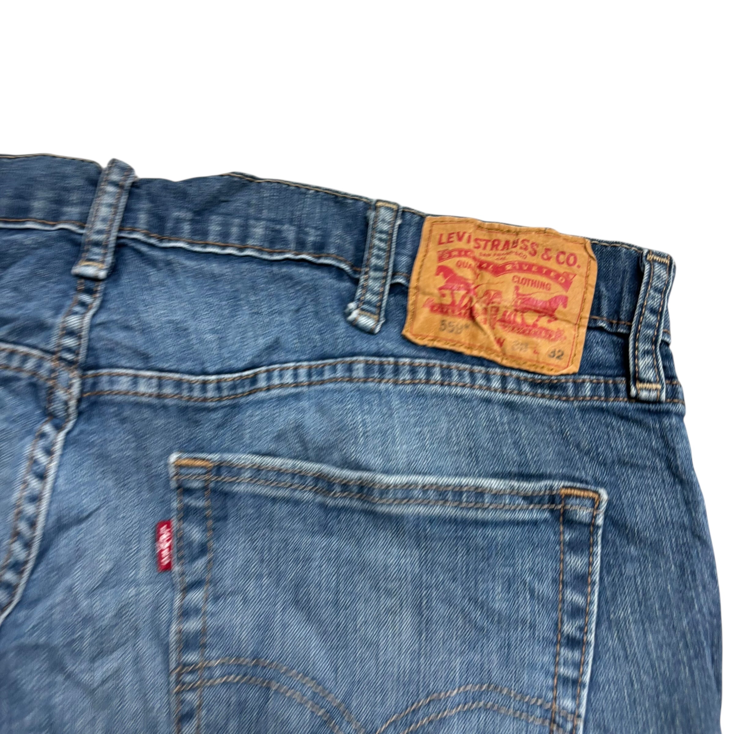Levis 559 Jeans W38 L30 Mens Mid Blue Baggy Relaxed Straight Stretch Denim (E)
