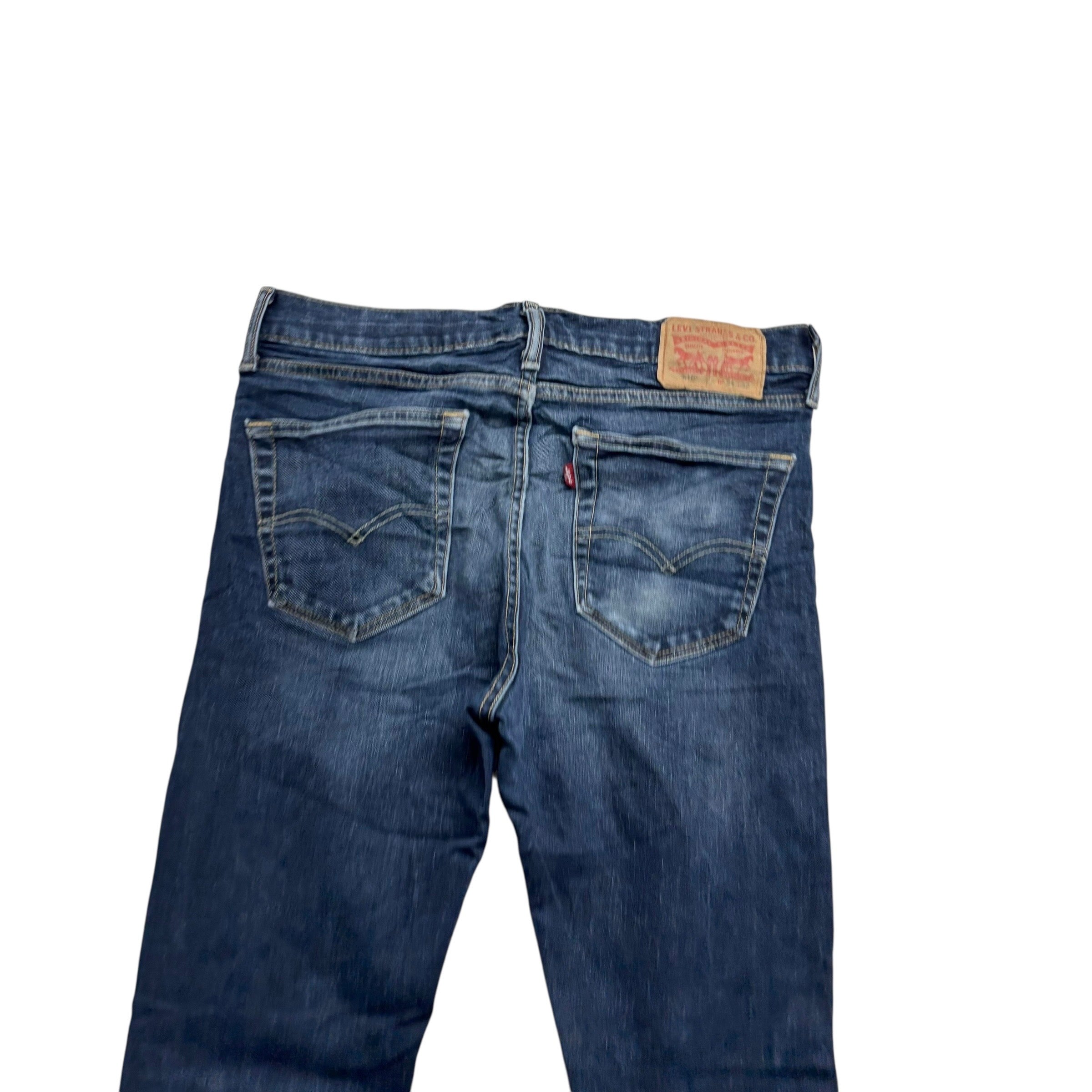 Levis 510 Jeans W34 L32 Mens Dark Blue Skinny Fit Stretch Denim