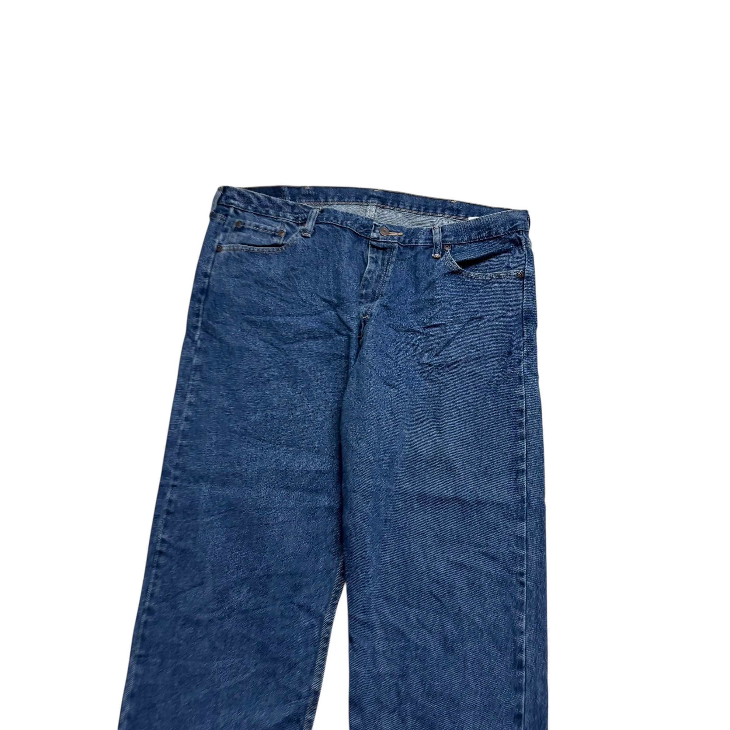 Wrangler Jeans W40 L30 Mens Mid Blue Relaxed Straight Fit Denim