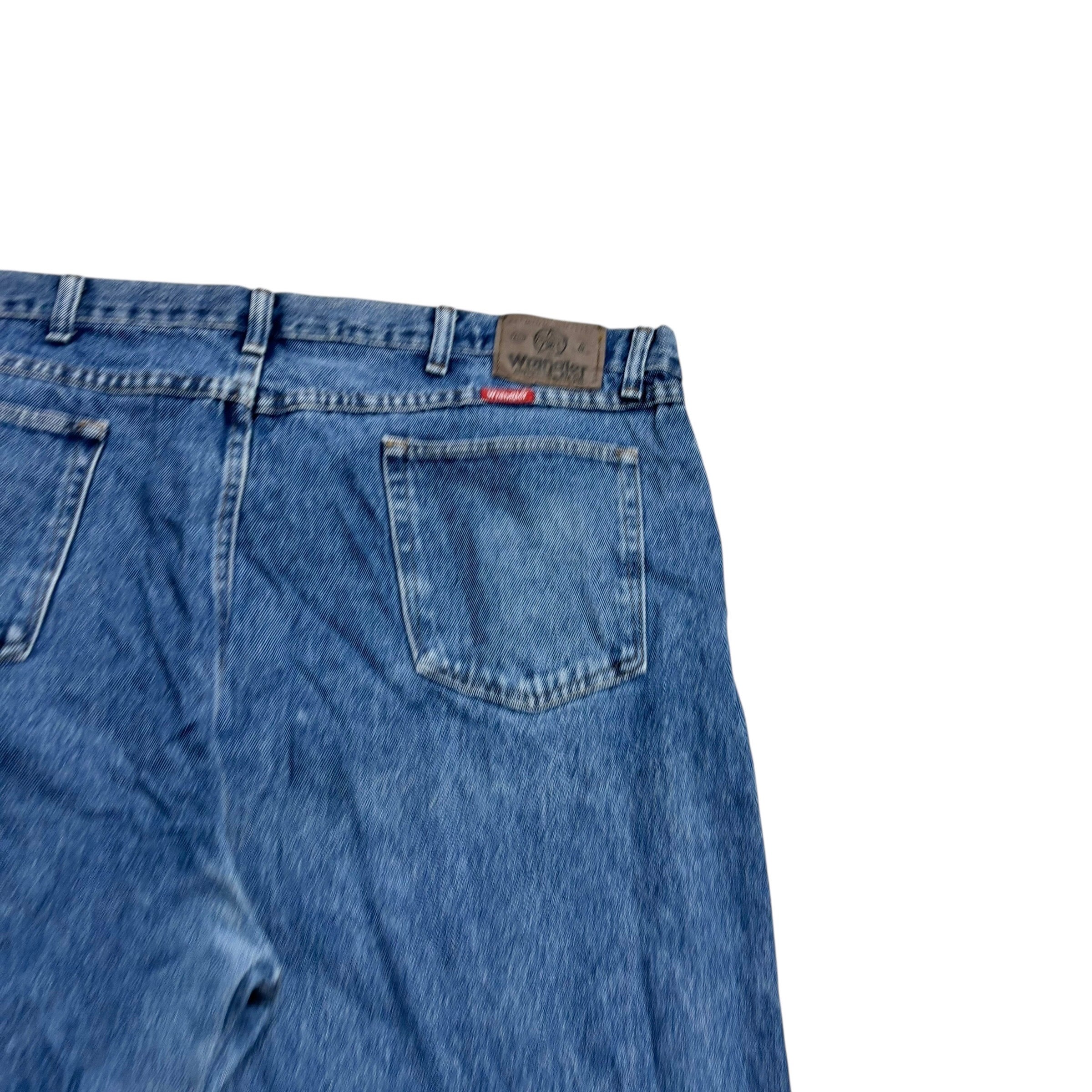 Wrangler Jeans W44 L30 Mens Mid Blue Regular Straight Fit Vintage Denim (E)