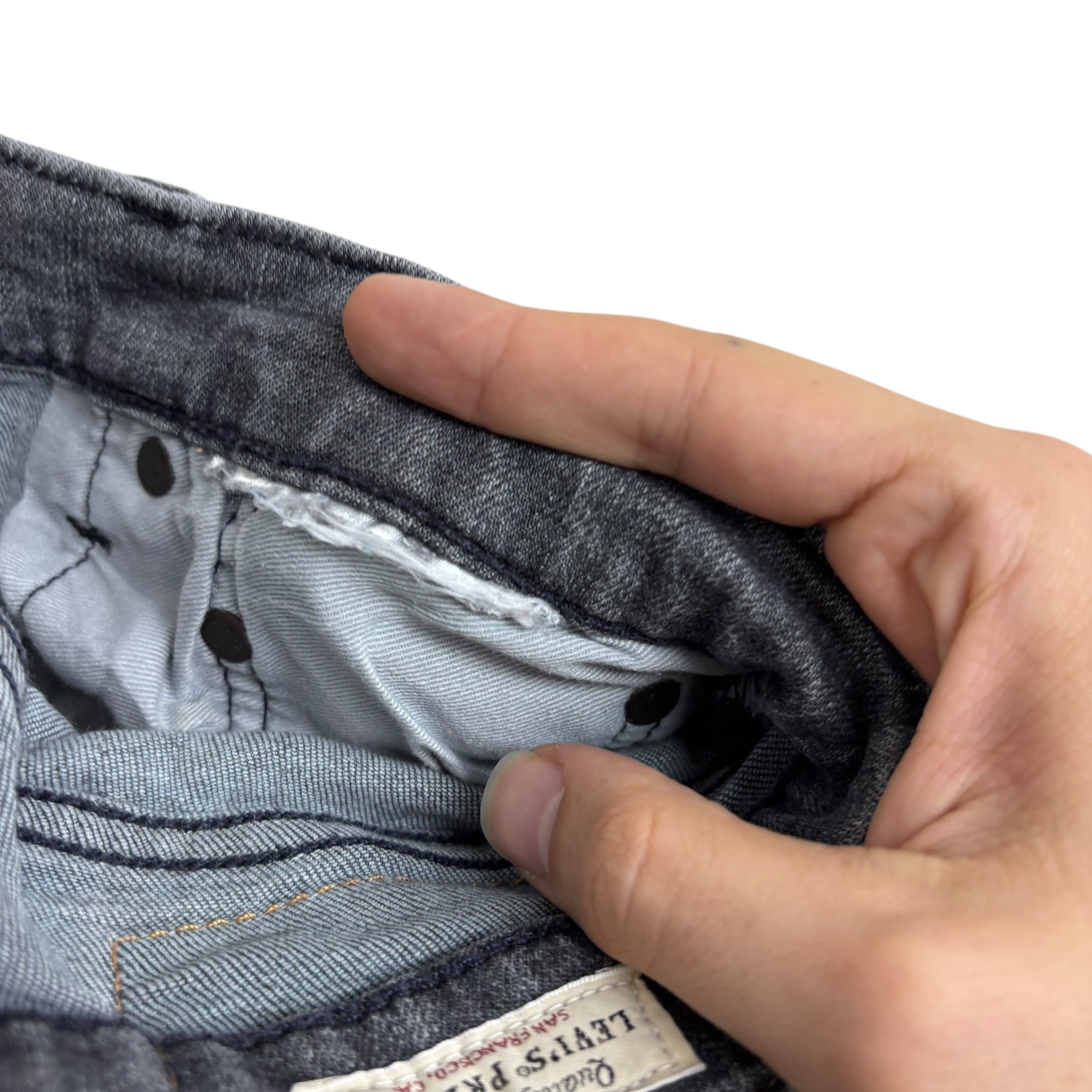 Levis 511 Jeans W32 L32 Mens Grey Slim Fit Stretch Premium Denim (E)