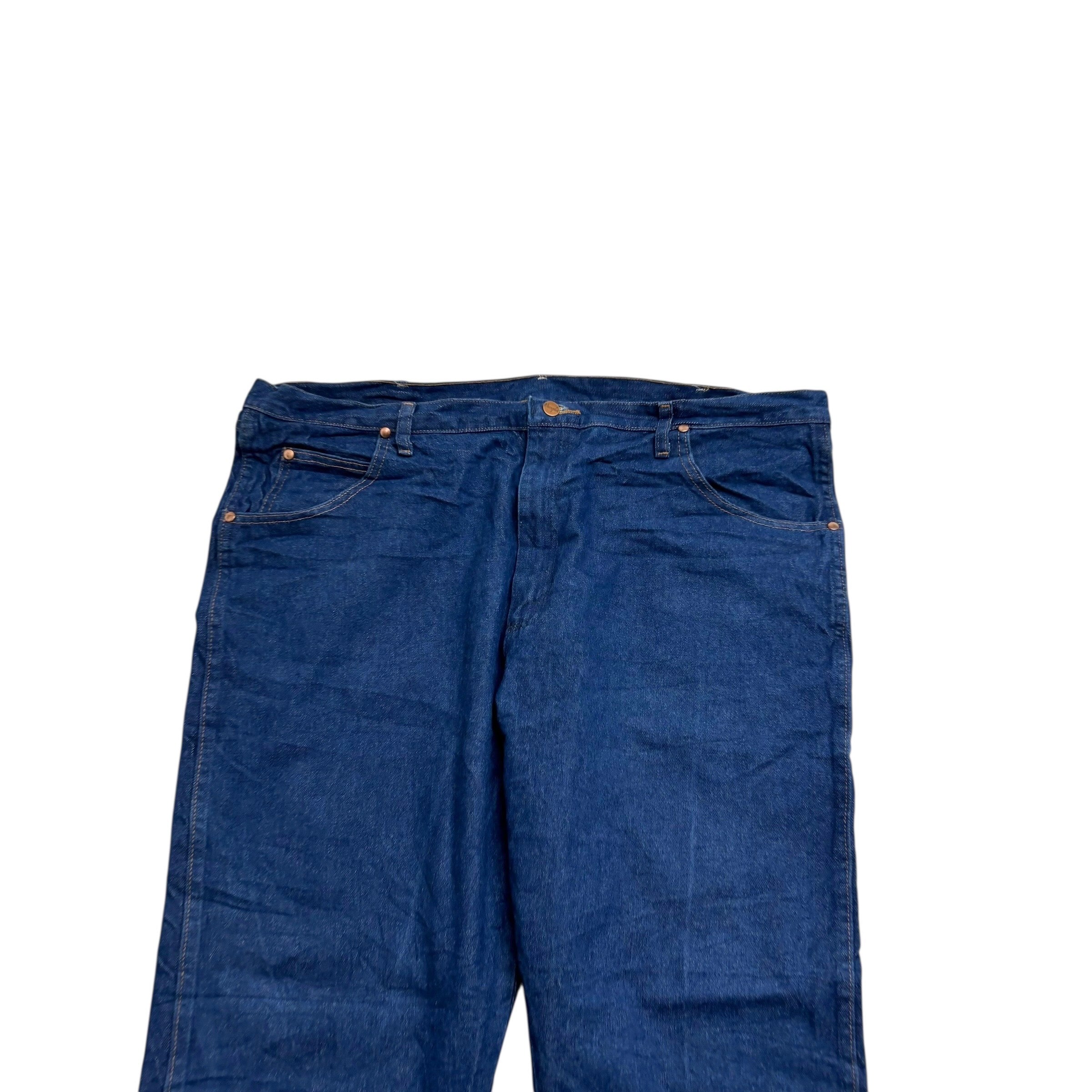 Wrangler Jeans Cowboy Cut W42 L30 Mens Dark Blue 31MWZ Relaxed Fit Denim (E)