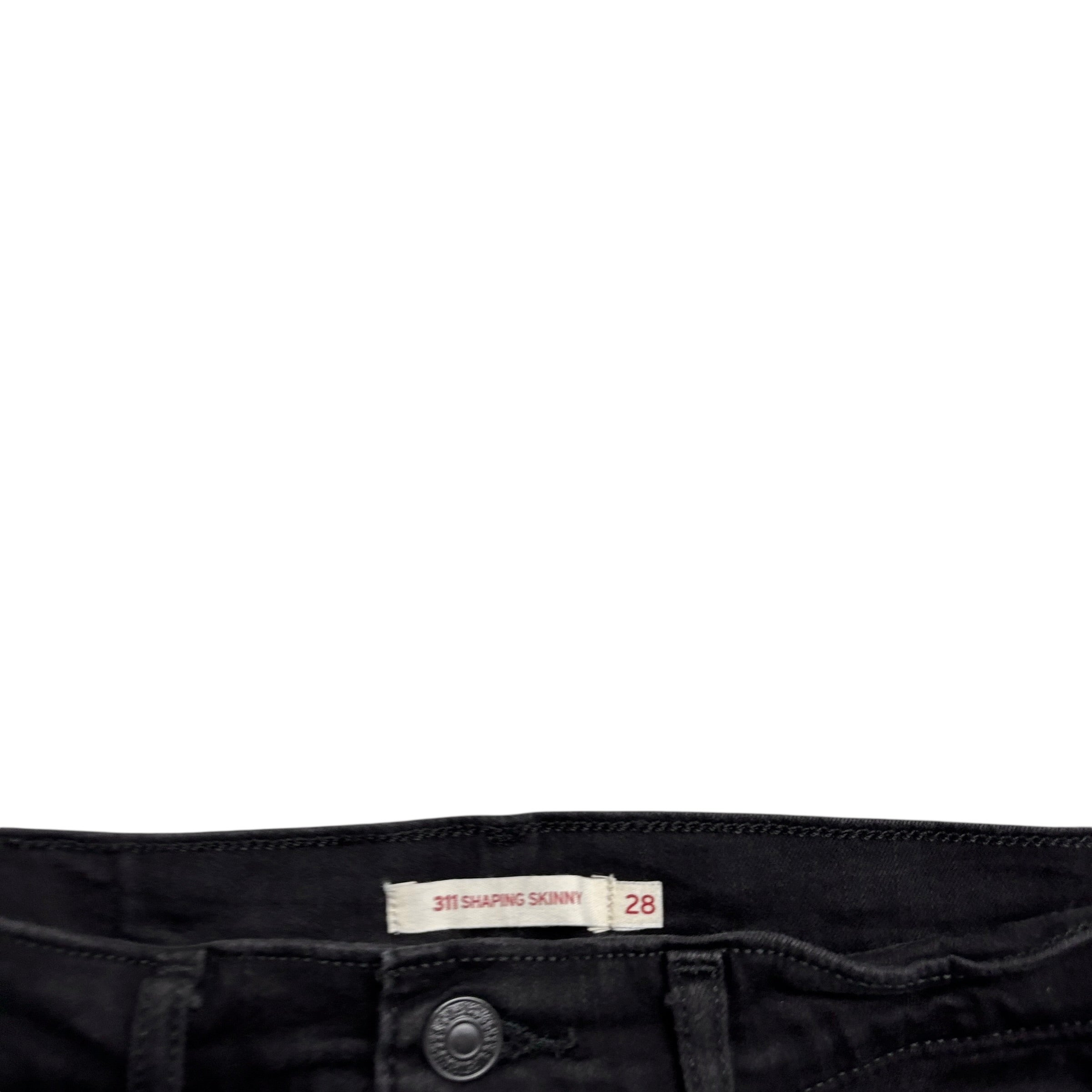 Levis 311 Jeans W27 L30 Womens Shaping Skinny Fit Black Stretch Denim (E)