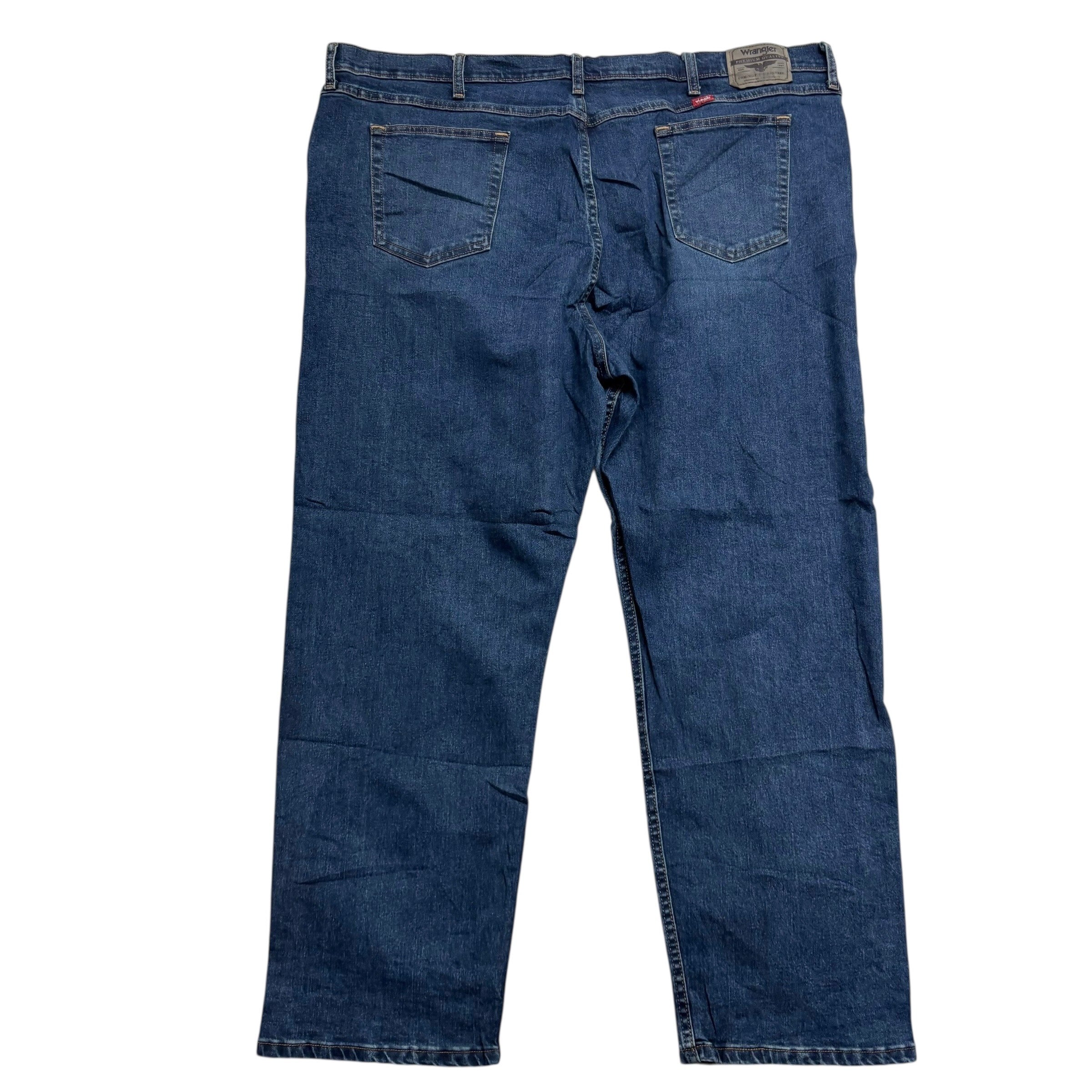 Wrangler Jeans W46 L30 Mens Dark Blue Relaxed Straight Fit Stretch Denim (E)