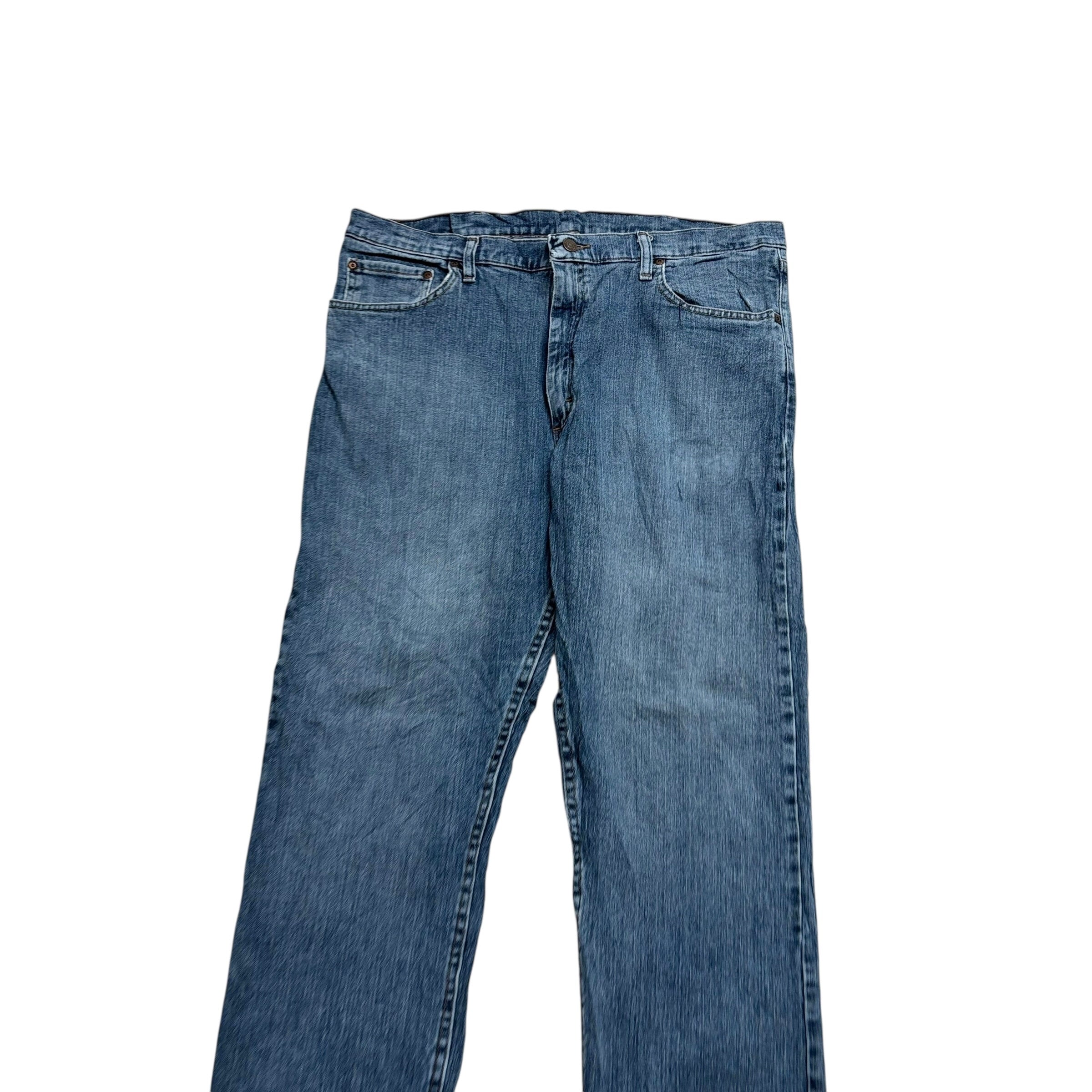 Wrangler Jeans W38 L30 Mens Mid Blue Relaxed Straight Fit Stretch Denim (F)