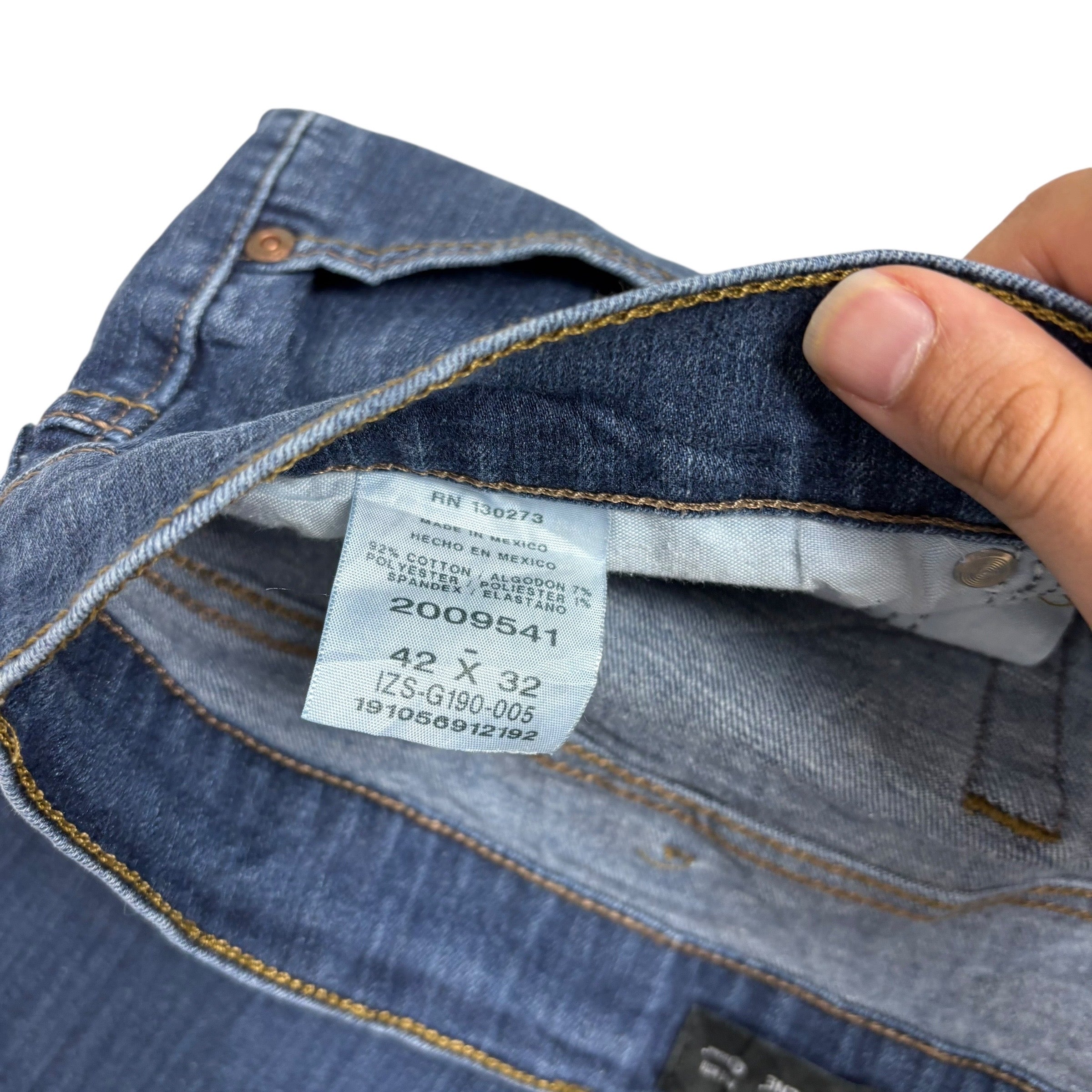 Lee Jeans W42 L32 Mens Mid Blue Regular Tapered Fit Stretch Denim (E)