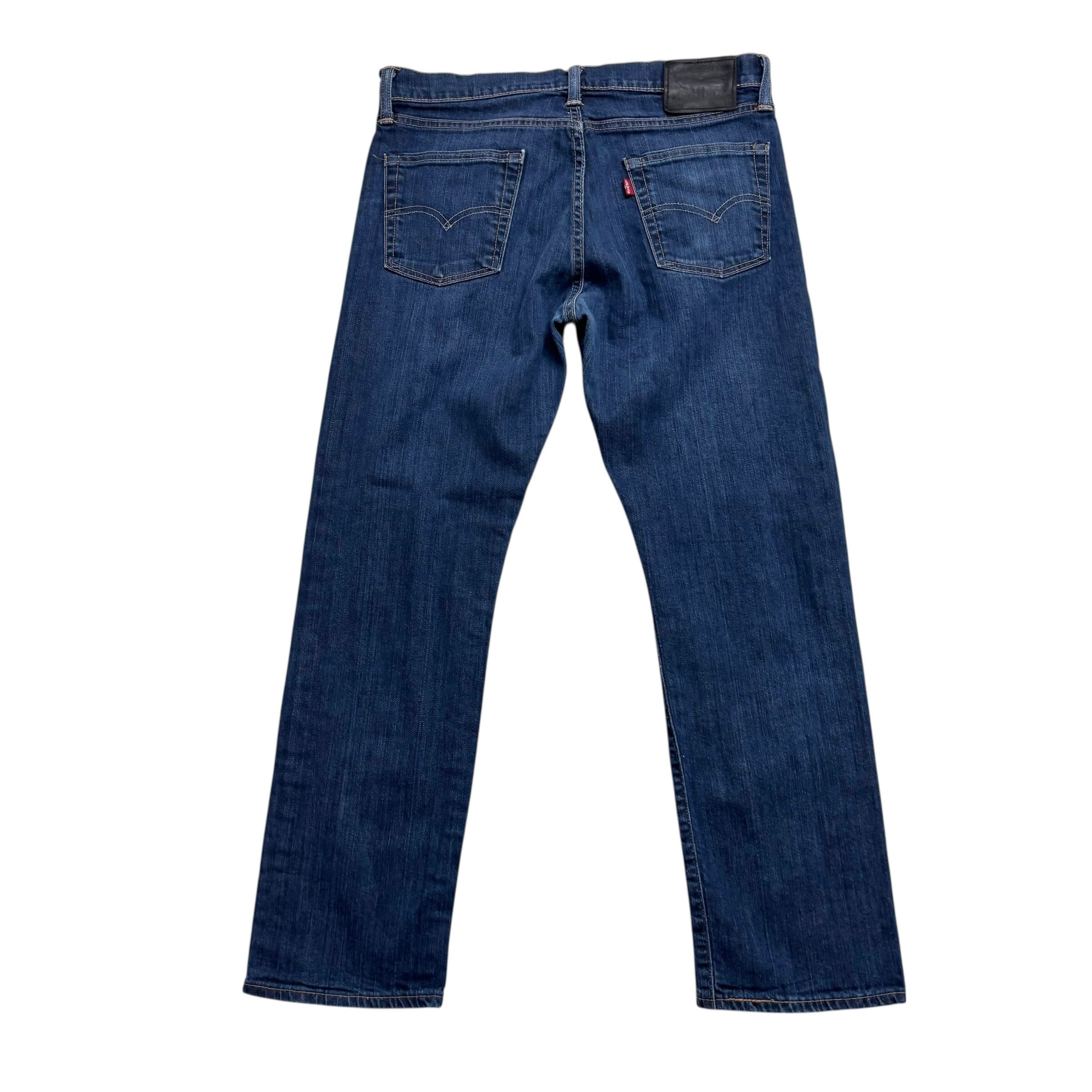 Levis 504 Jeans W33 L28 Mens Dark Blue Regular Straight Fit Stretch Denim