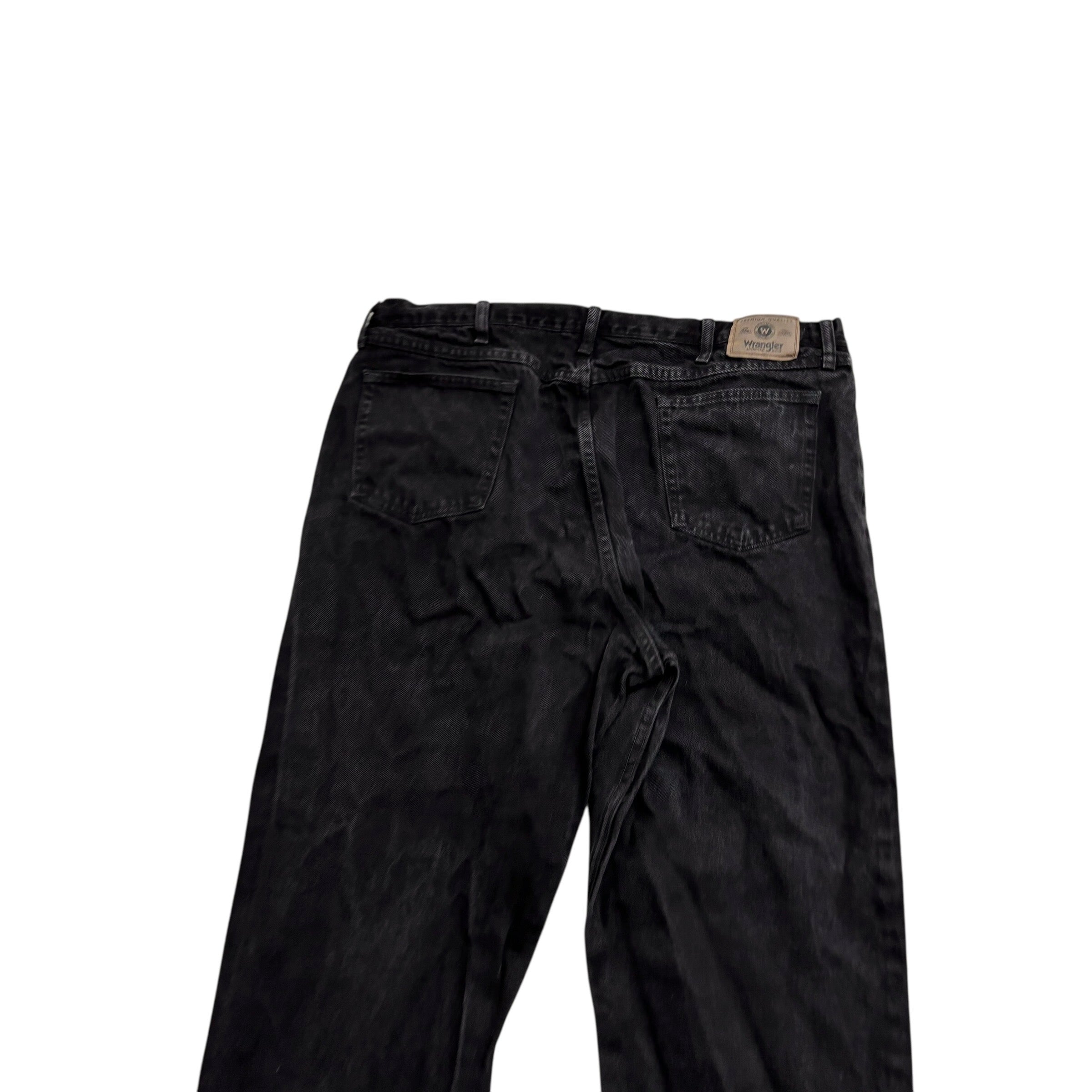 Wrangler Jeans W42 L32 Mens Black Relaxed Straight Fit Baggy Denim (E)