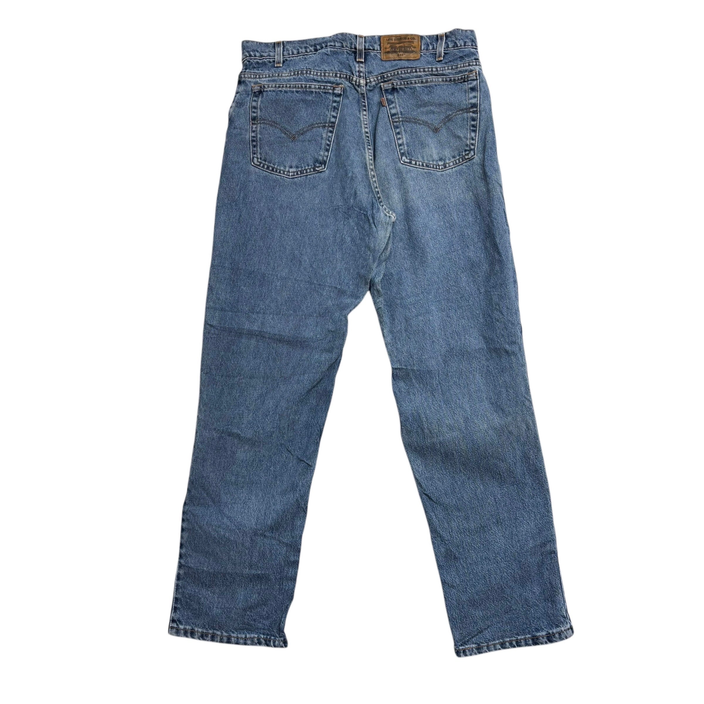 Levis 540 Jeans W34 L32 Mens Mid Blue Relaxed Straight USA Made Vintage Denim