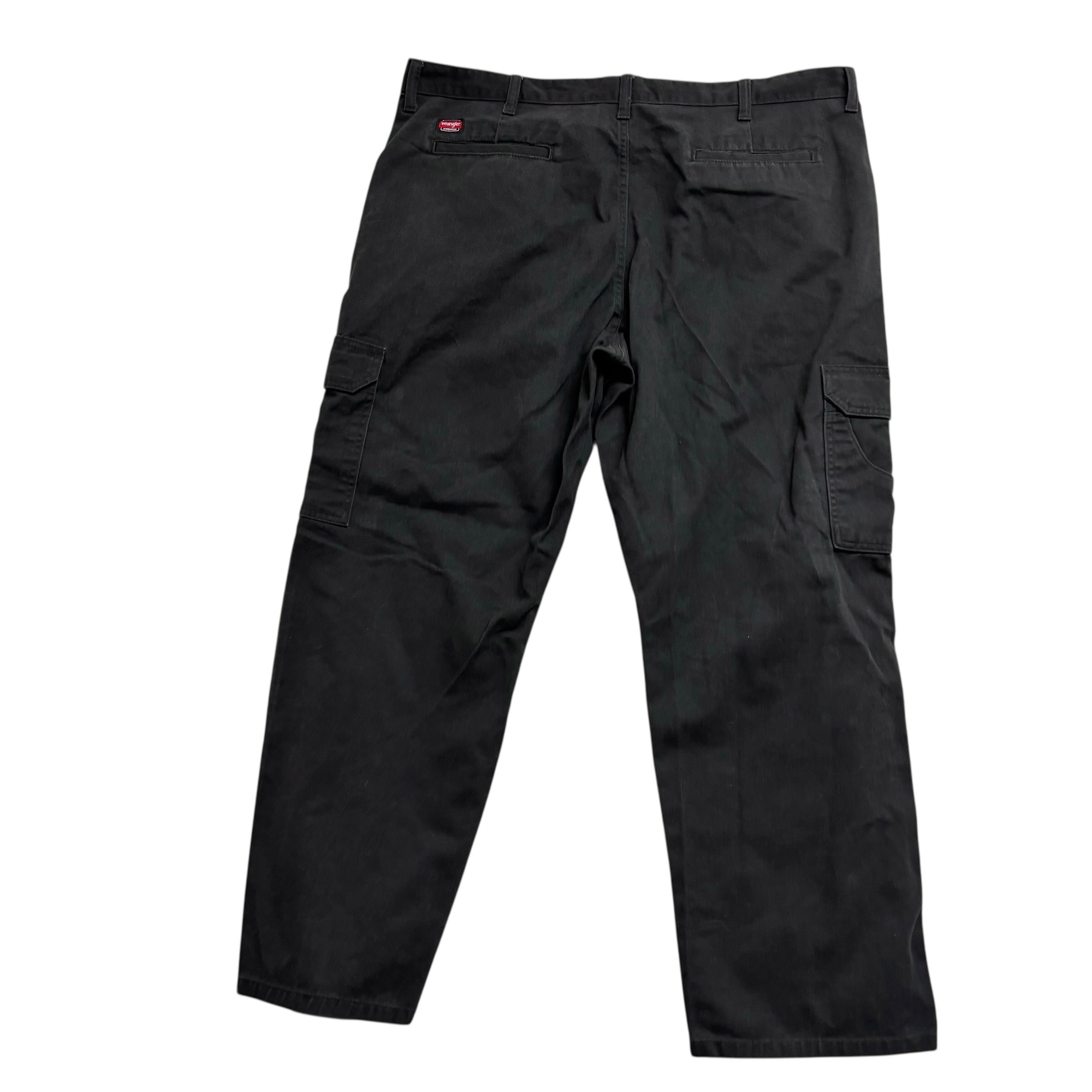 Wrangler Cargo Pants W40 L30 Mens Black Relaxed Straight Fit Trousers (F)
