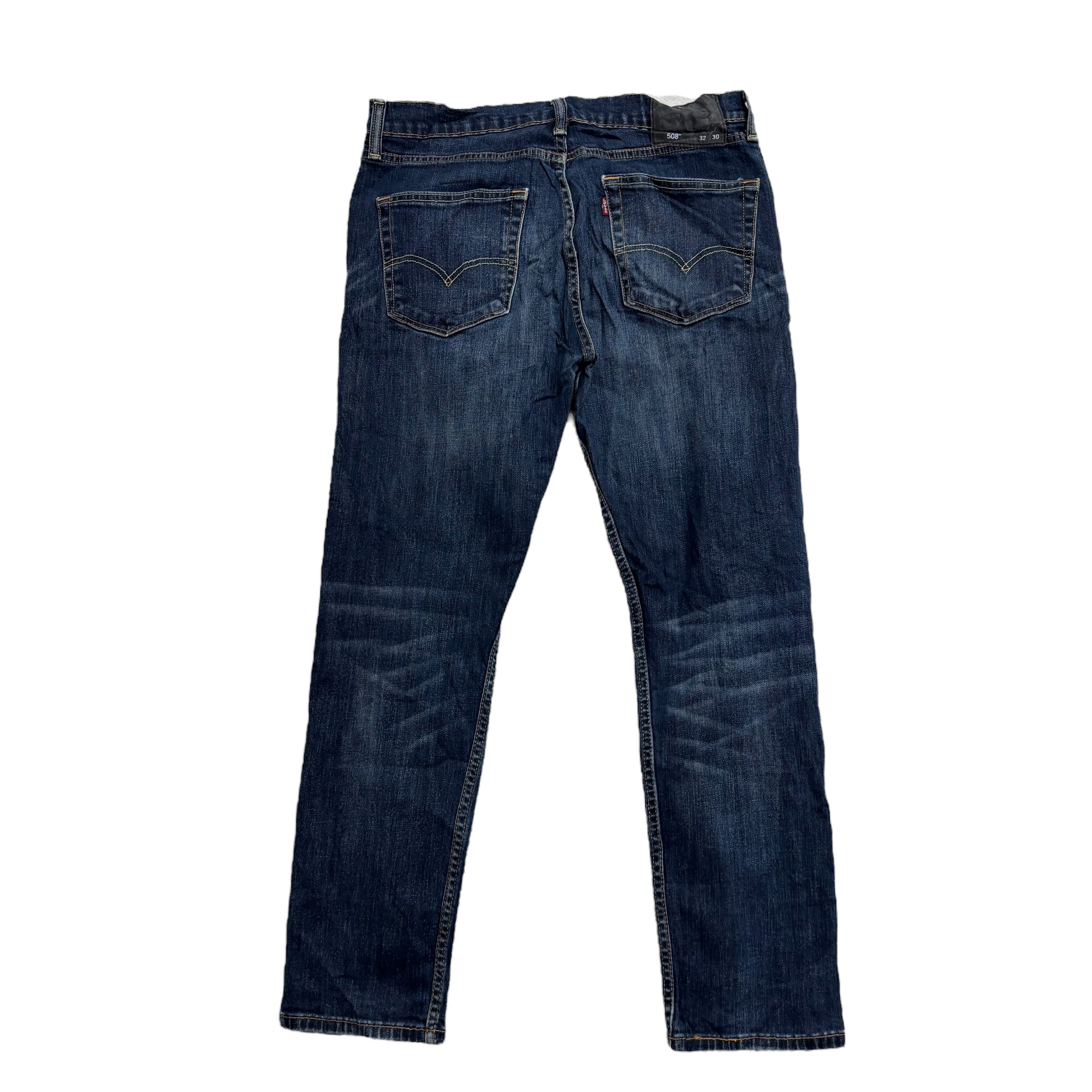 Levis 508 Jeans W32 L29 Mens Dark Blue Regular Tapered Fit Stretch Denim (F)