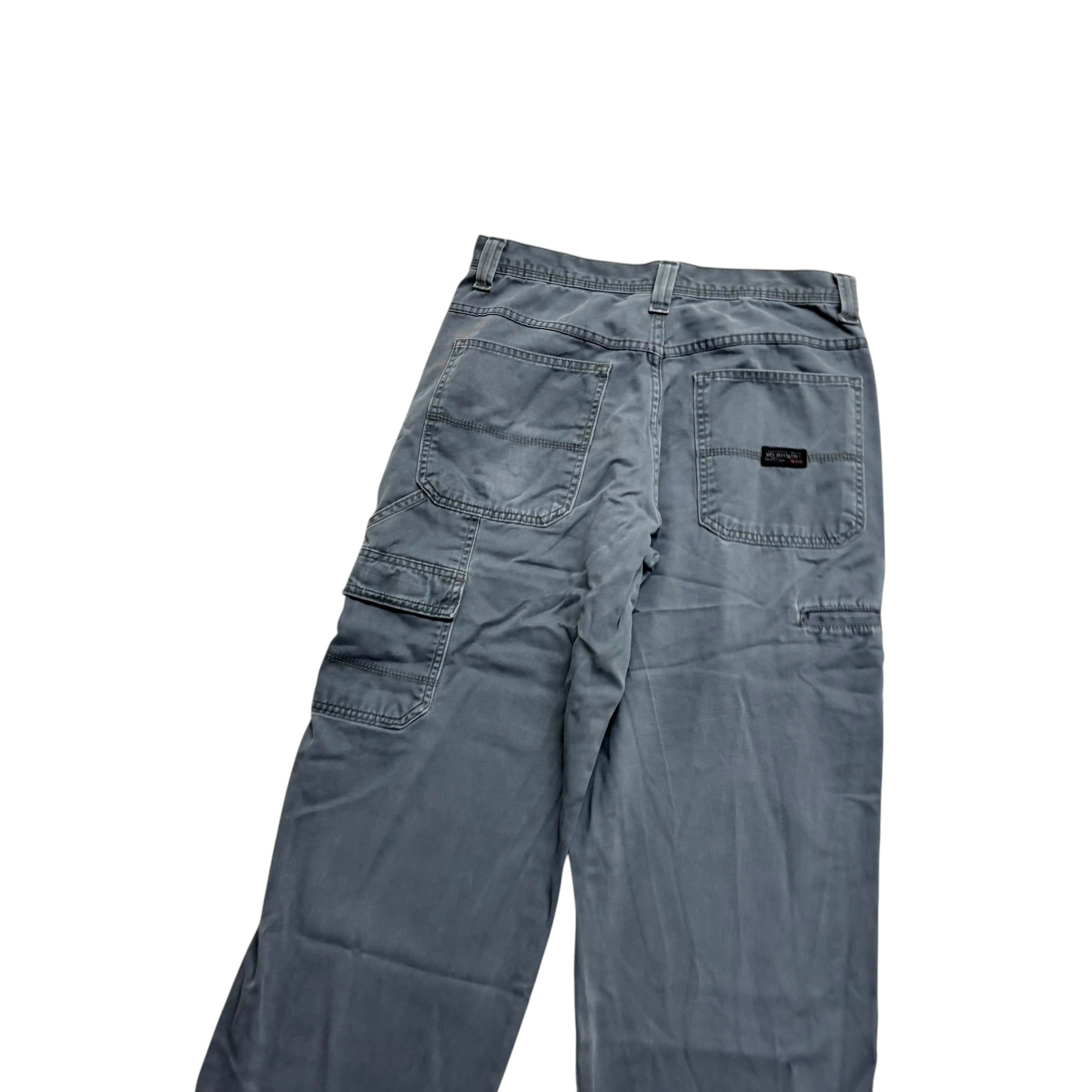 Wrangler Carpenter Trousers W30 L30 Mens Grey Baggy Relaxed Fit Vintage Pant (E)