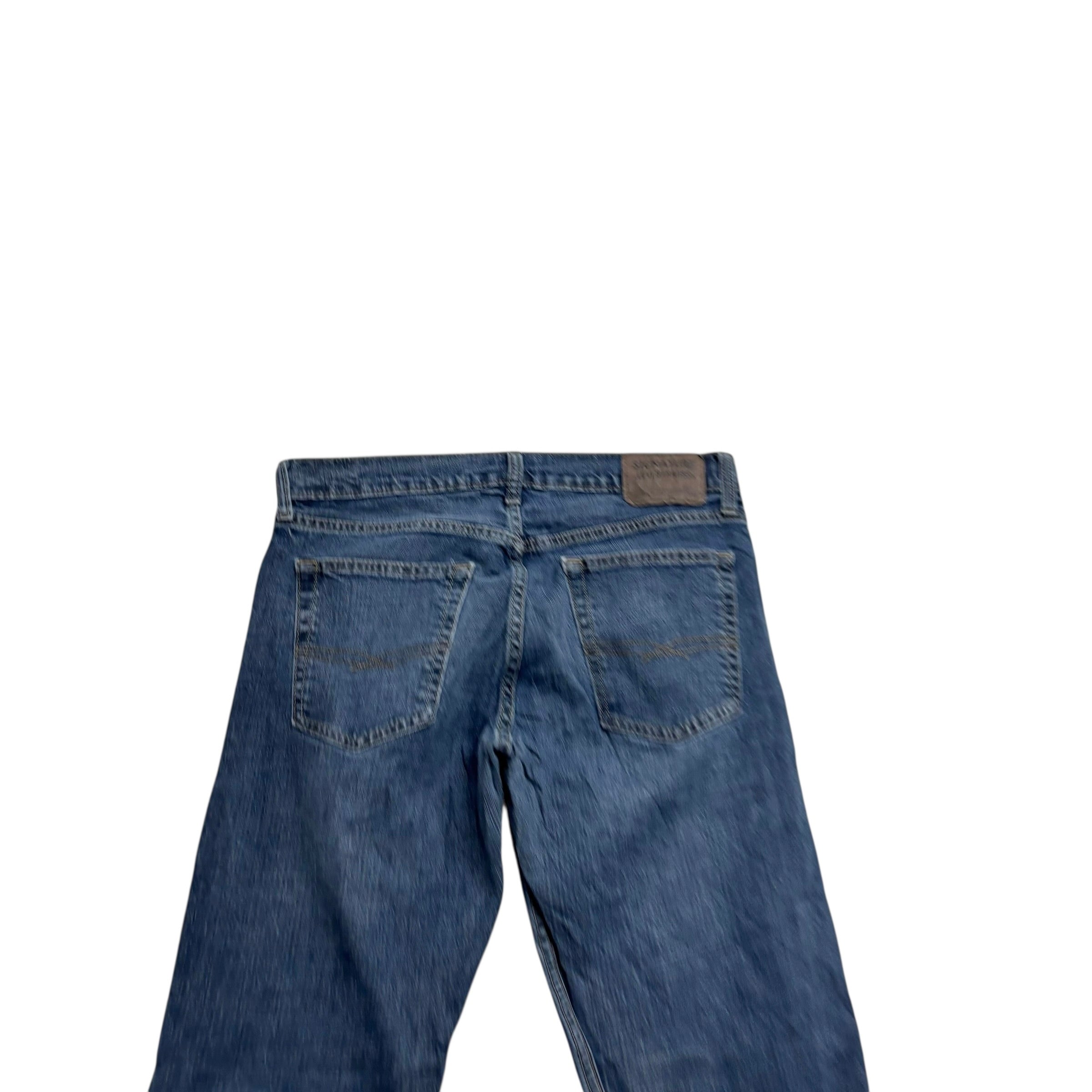 Levis Signature Jeans W32 L30 Mens Mid Blue Regular Straight Fit Stretch Denim