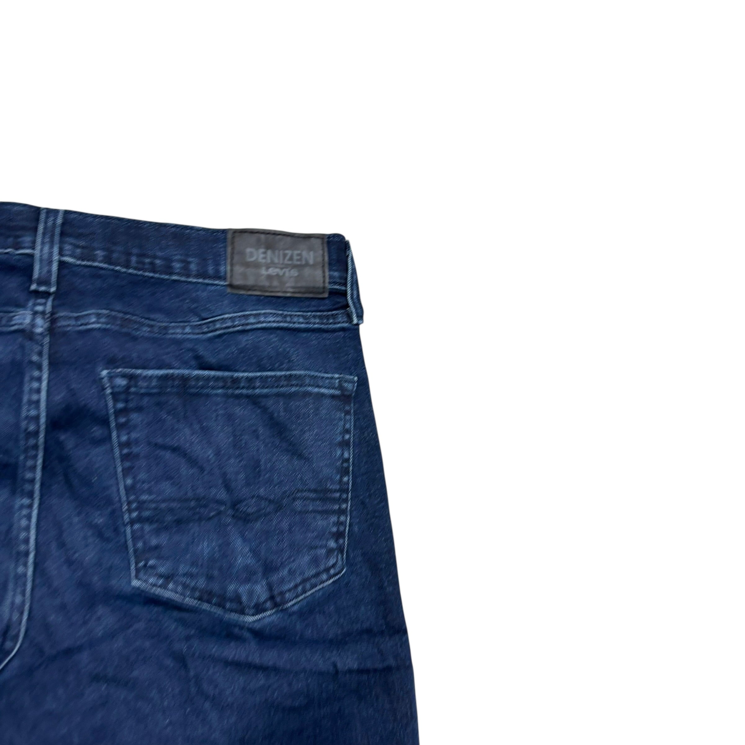 Levis Denizen Jeans W32 L32 Mens Navy Blue Skinny Fit Stretch Denim (E)