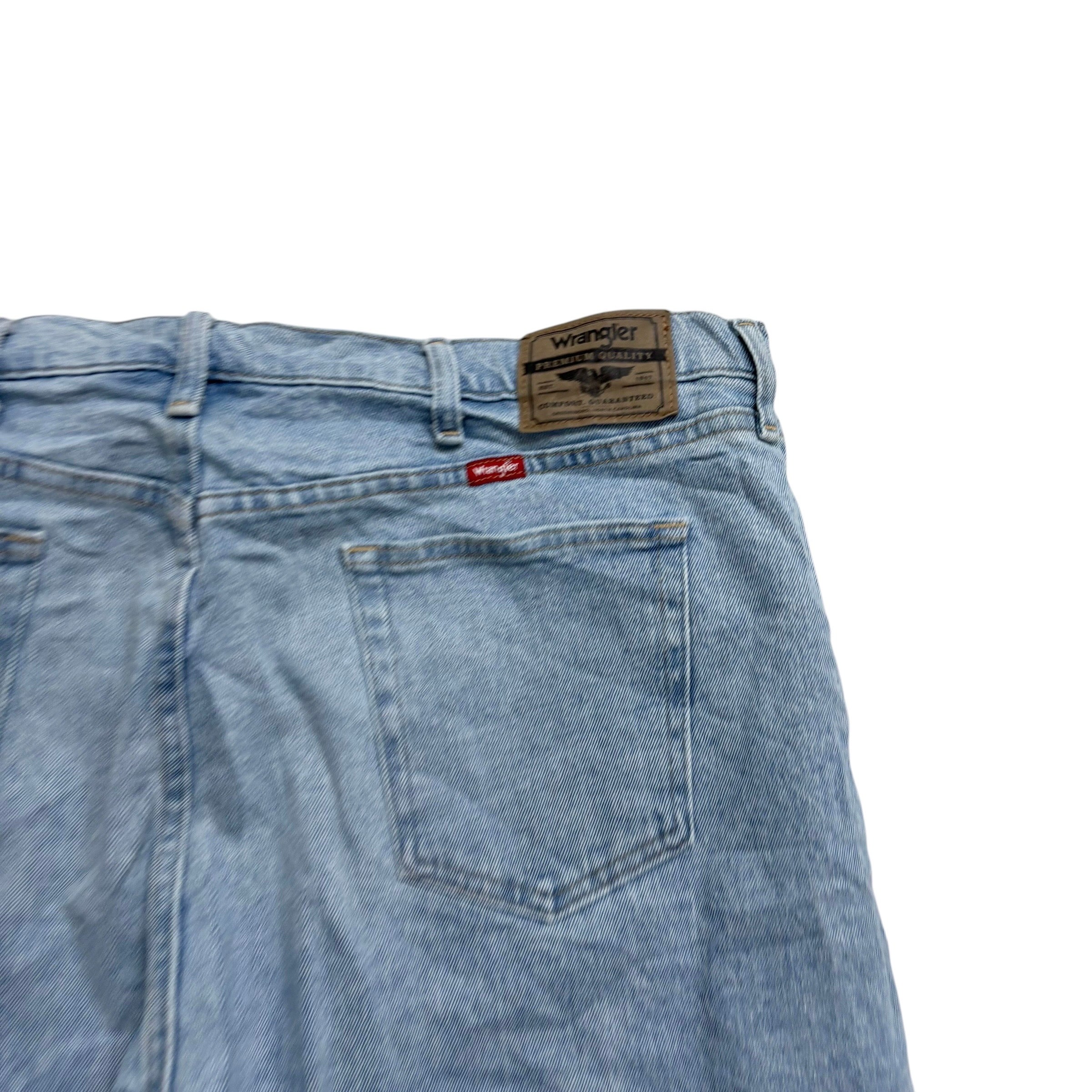 Wrangler Baggy Jorts W40 Mens Denim Shorts Light Blue Relaxed Fit Stretch (E)