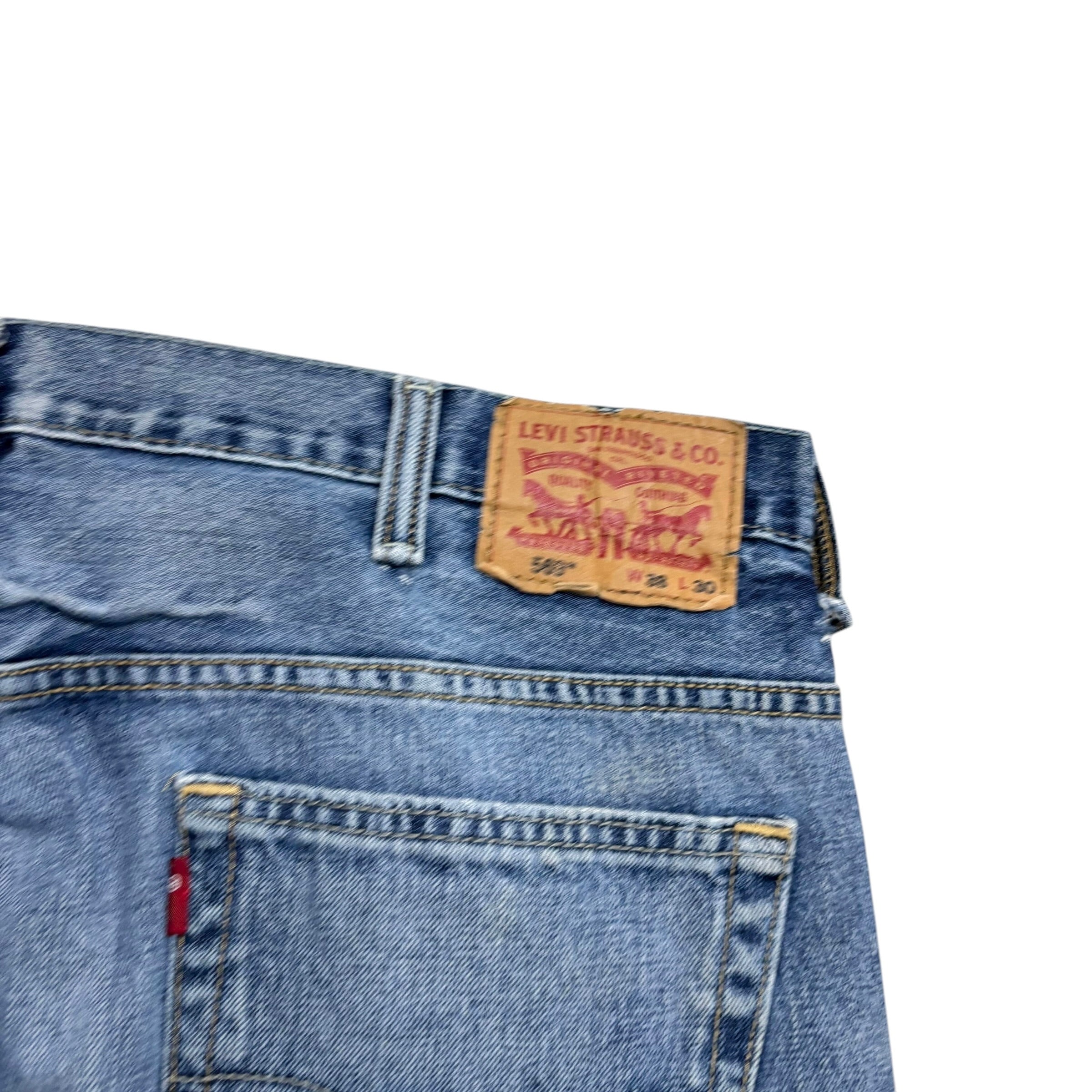 Levis 569 Jeans W38 L29 Mens Mid Blue Baggy Relaxed Straight Fit Denim