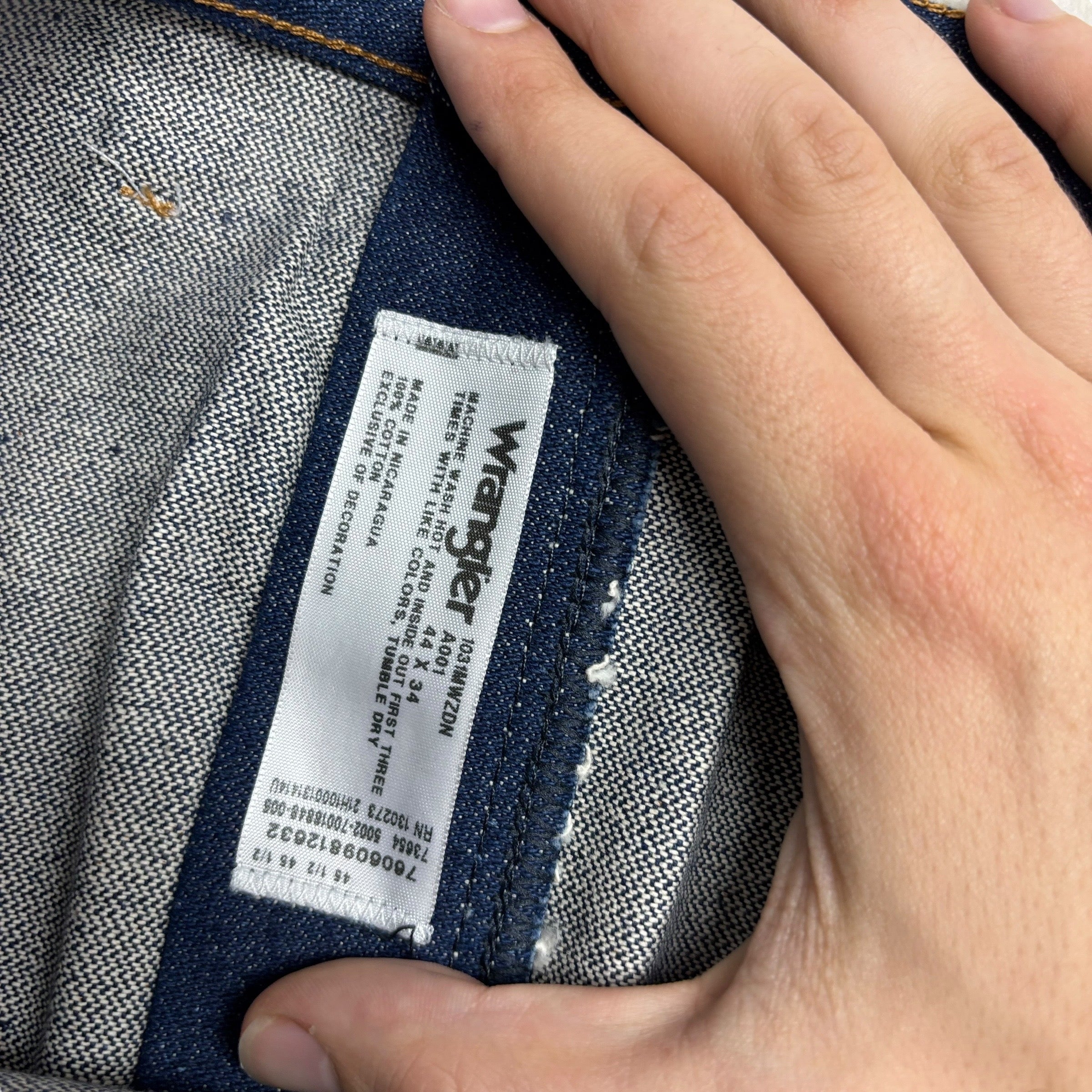 Wrangler Jeans Cowboy Cut W44 L35 Mens Dark Blue 31MWZ Original Fit Denim (E)