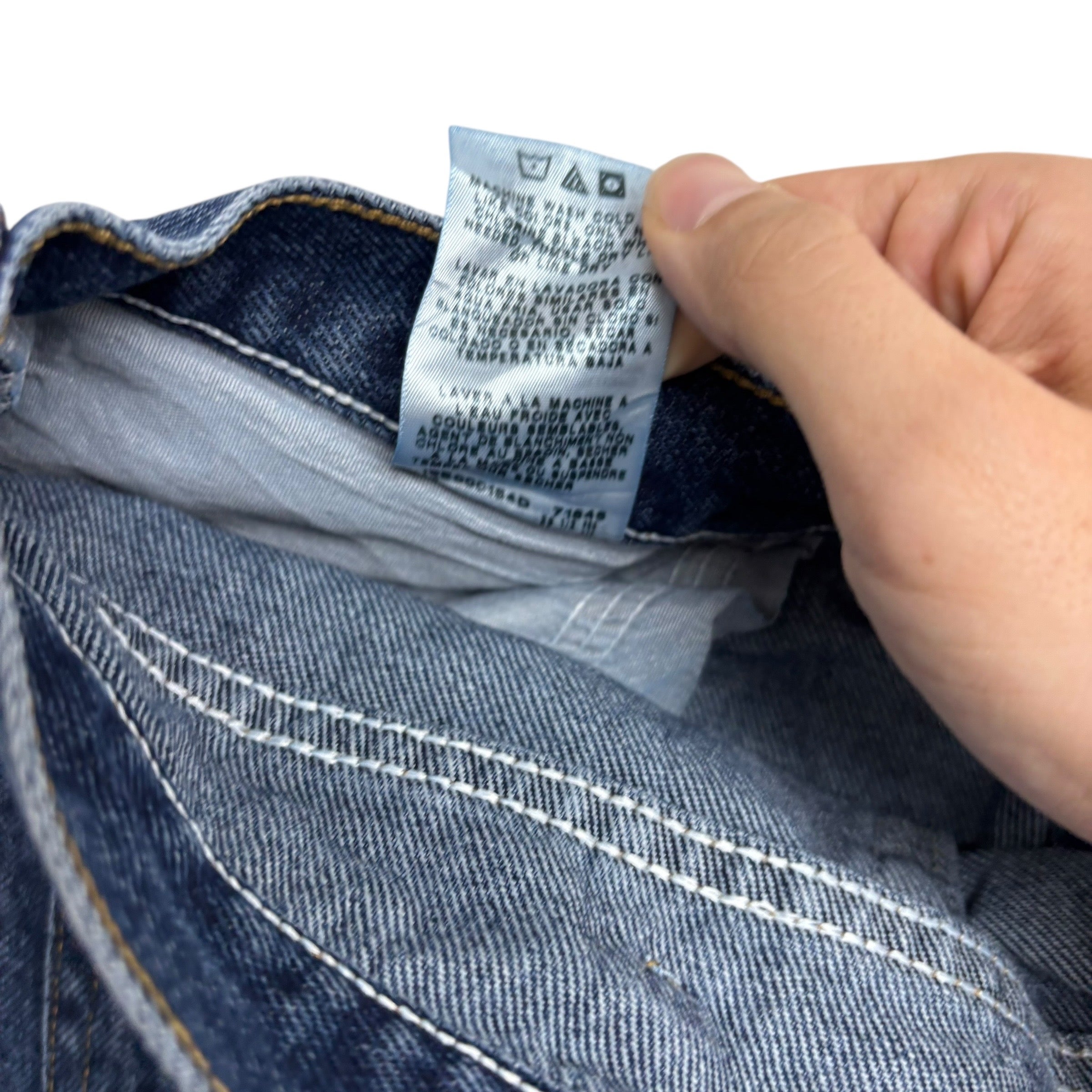 Wrangler Jeans W38 L29 Mens Dark Blue Relaxed Straight Fit Denim (E)