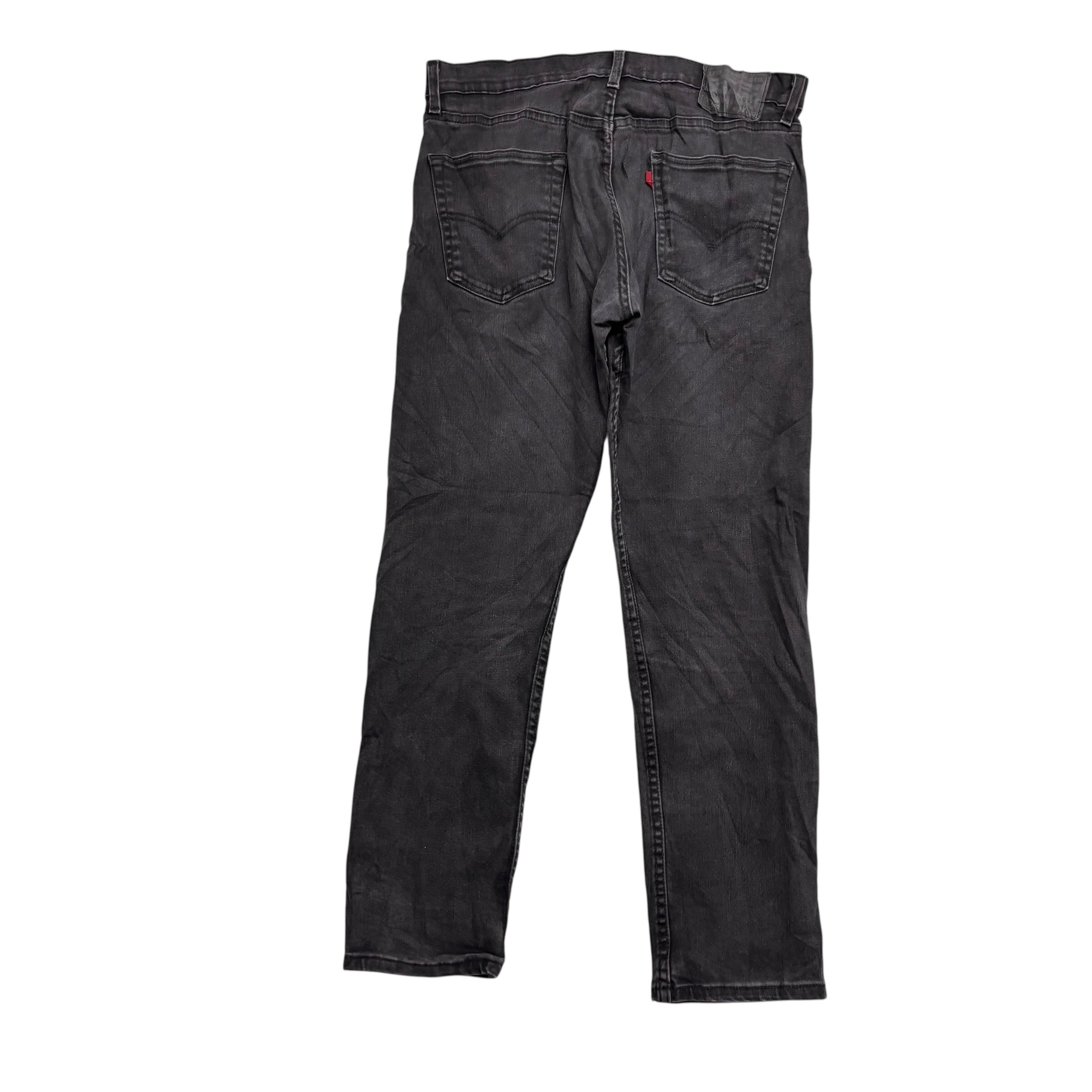 Levis 502 Jeans W33 L30 Mens Black Regular Tapered Fit Stretch Denim