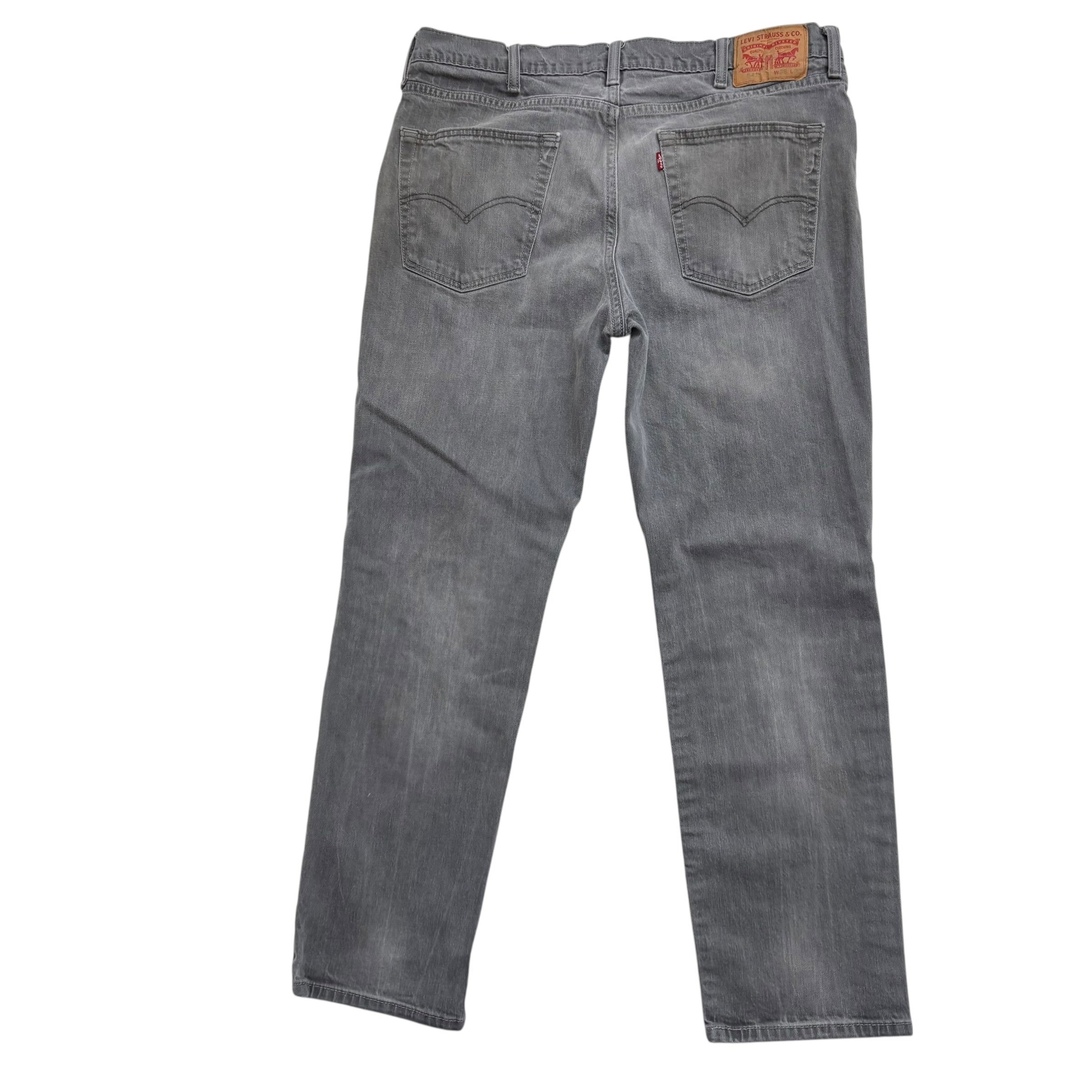 Levis 541 Jeans W38 L31 Mens Grey Athletic Tapered Fit Stretch Denim (F)