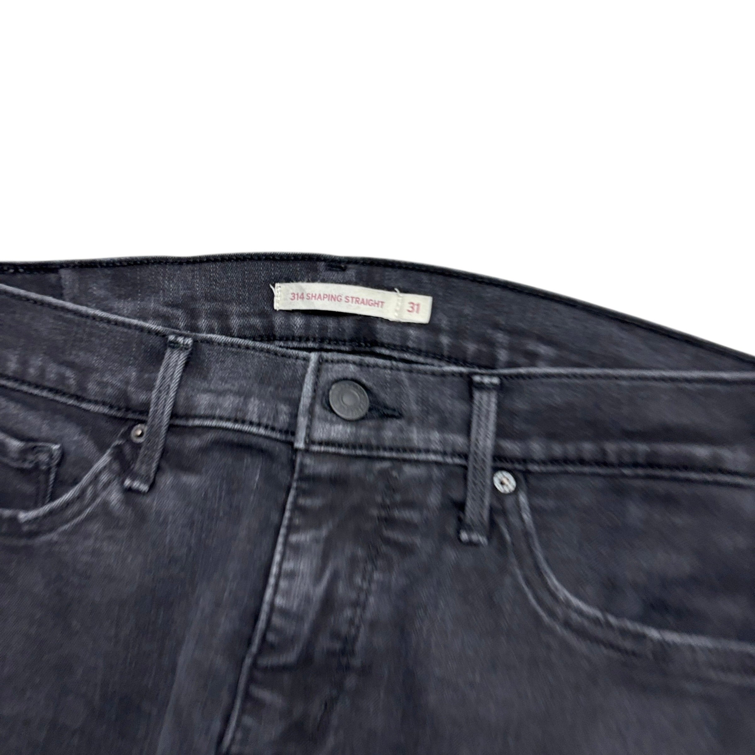 Levis 314 Jeans W31 L34 Womens Black Shaping Straight Stretch Denim