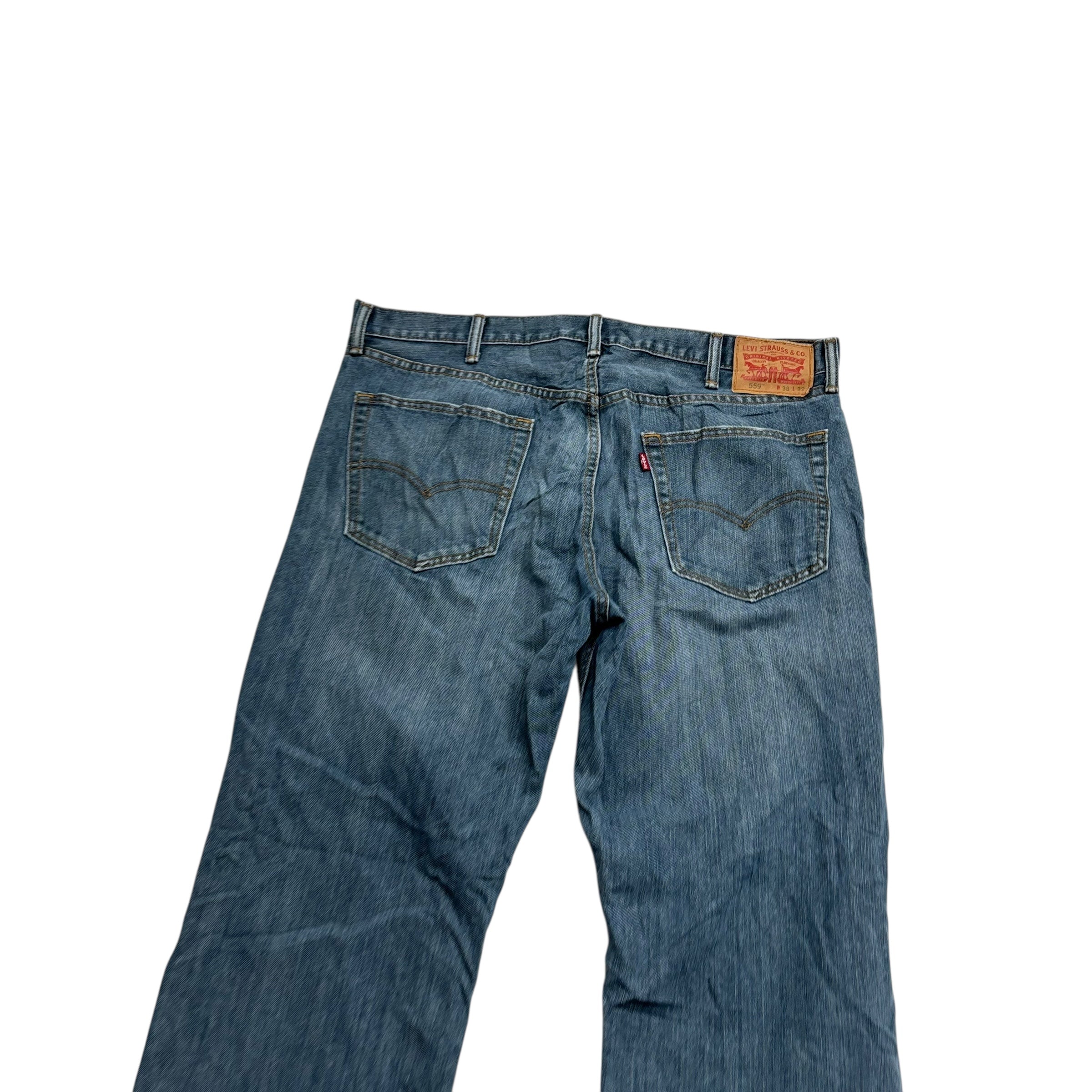 Levis 559 Jeans W38 L32 Mens Blue Baggy Relaxed Straight Fit Denim (E)
