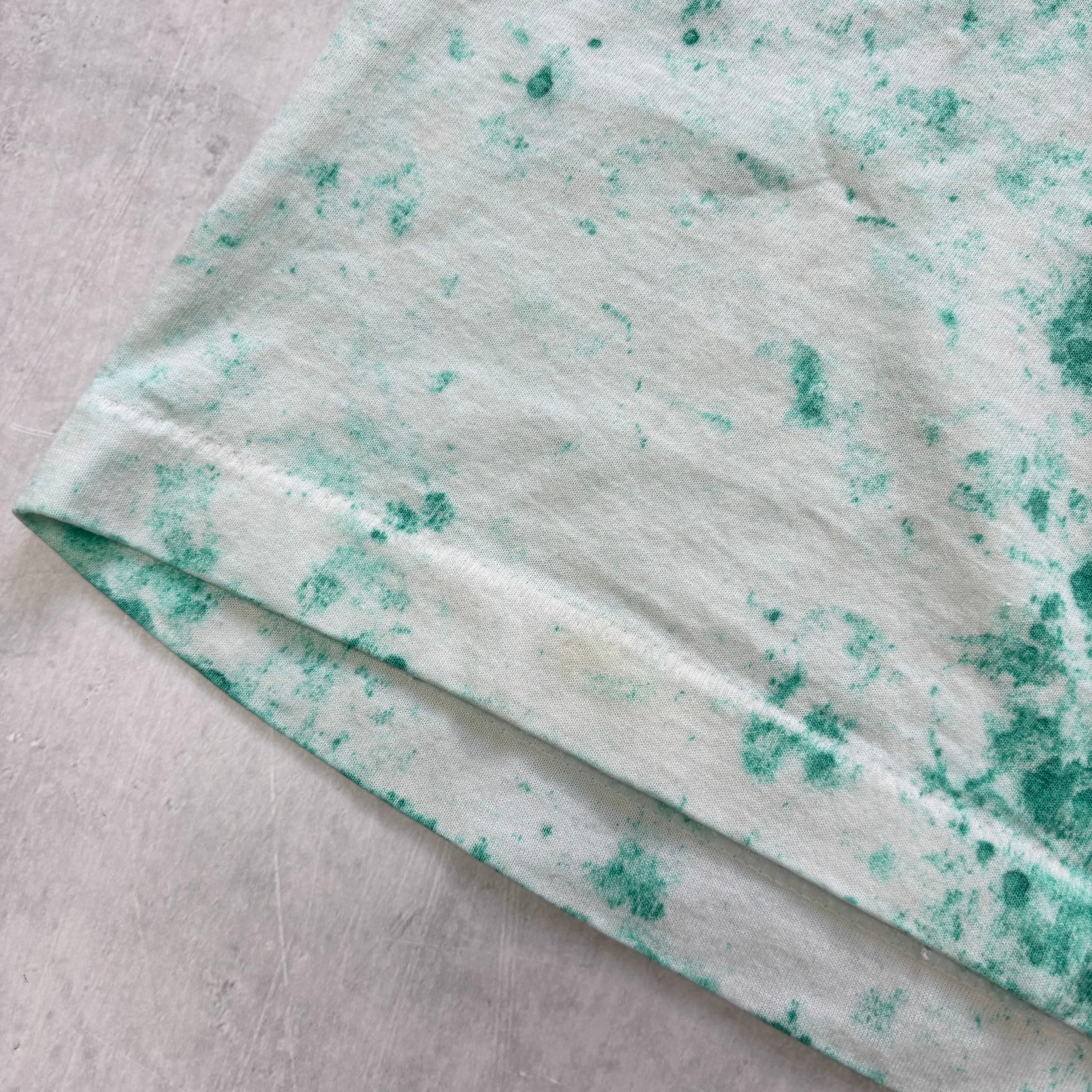 Vintage T Shirt Mens Large Green Single Stitch Graphic Print 90s USA