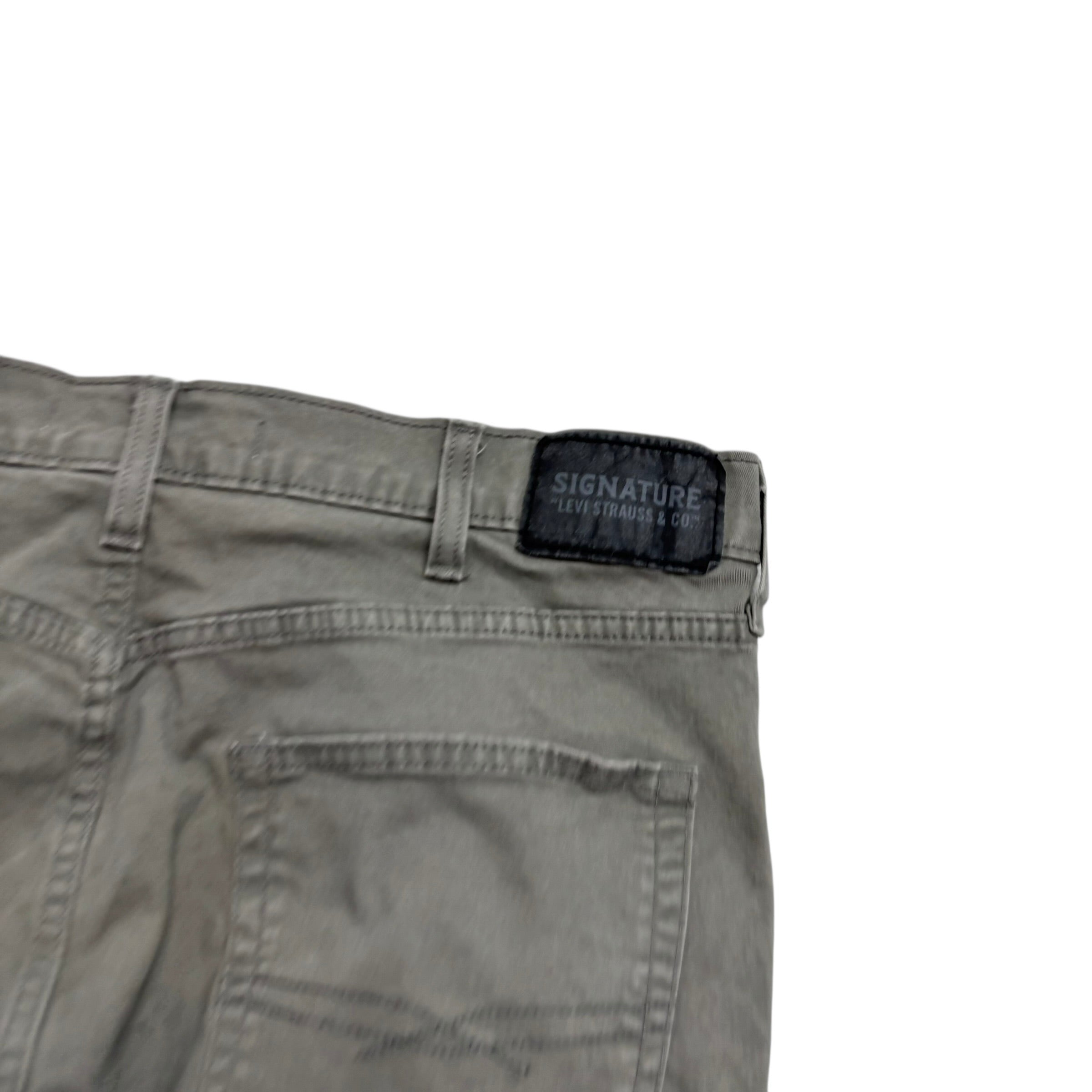 Levis Signature Trousers W36 L29 Mens Green Athletic Straight Fit Pants (E)