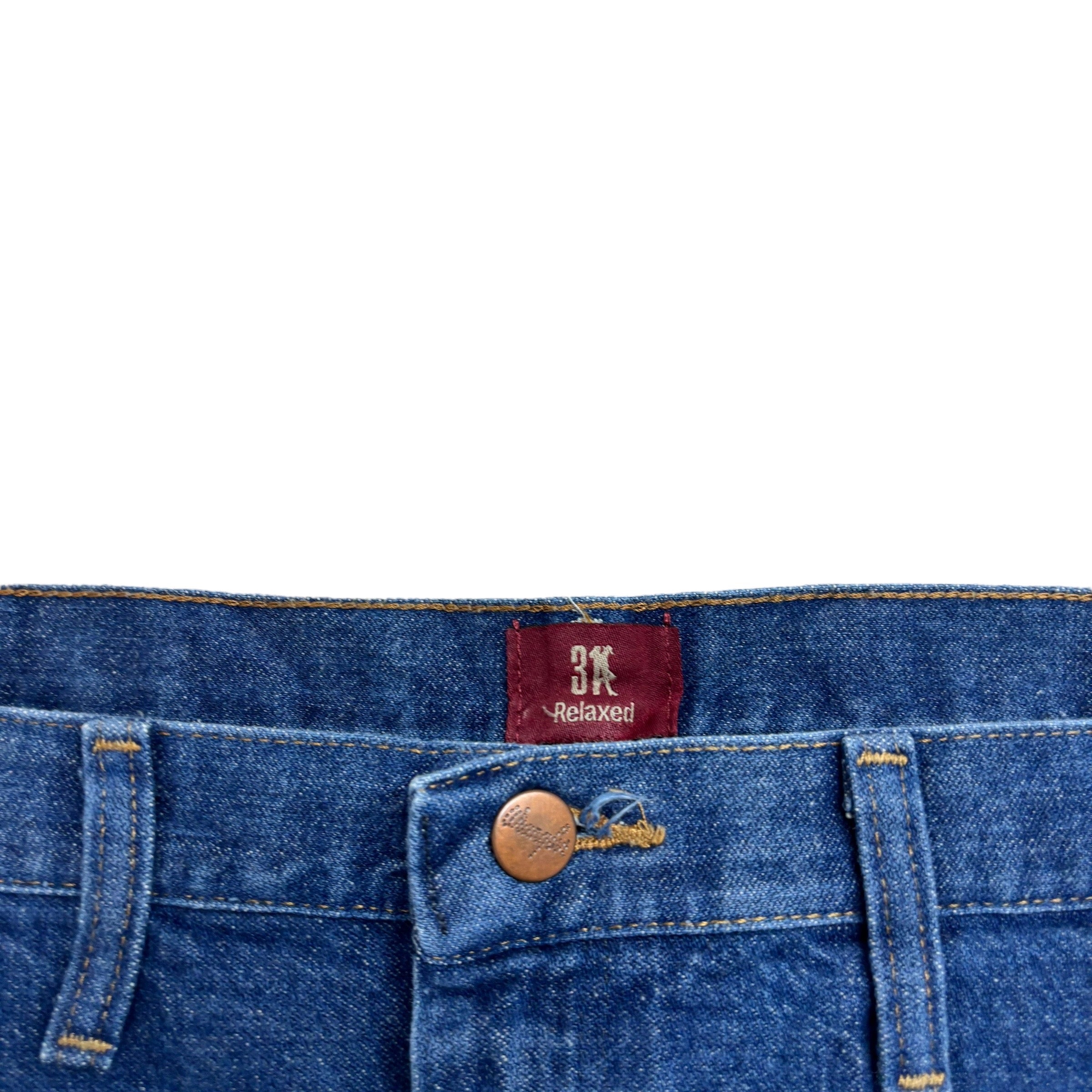 Wrangler Jeans Cowboy Cut W44 L32 Mens Mid Blue 31MWZ Relaxed Fit Denim (E)