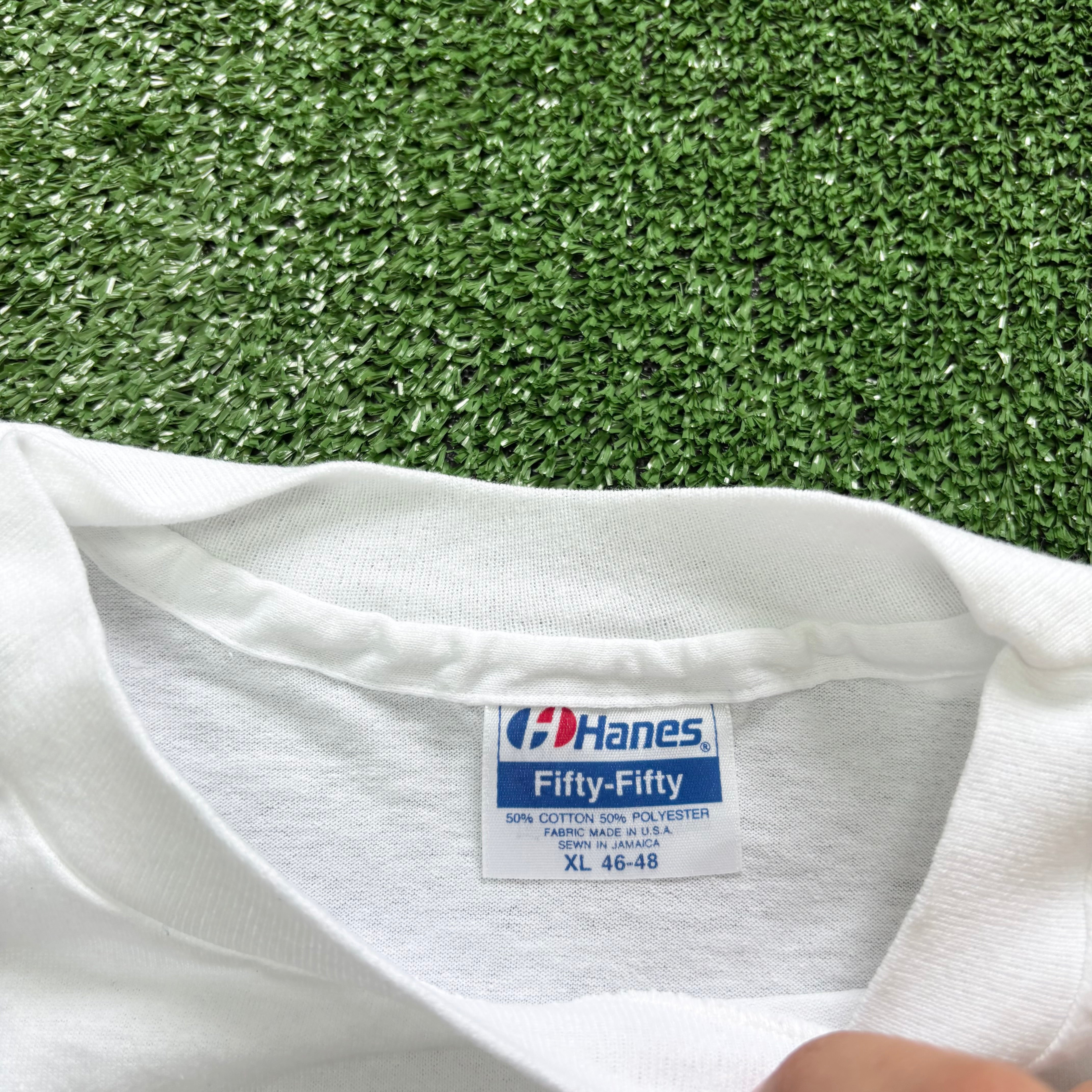 Vintage T Shirt Mens XL White Single Stitch Graphic Print 90s USA Basketball (E)