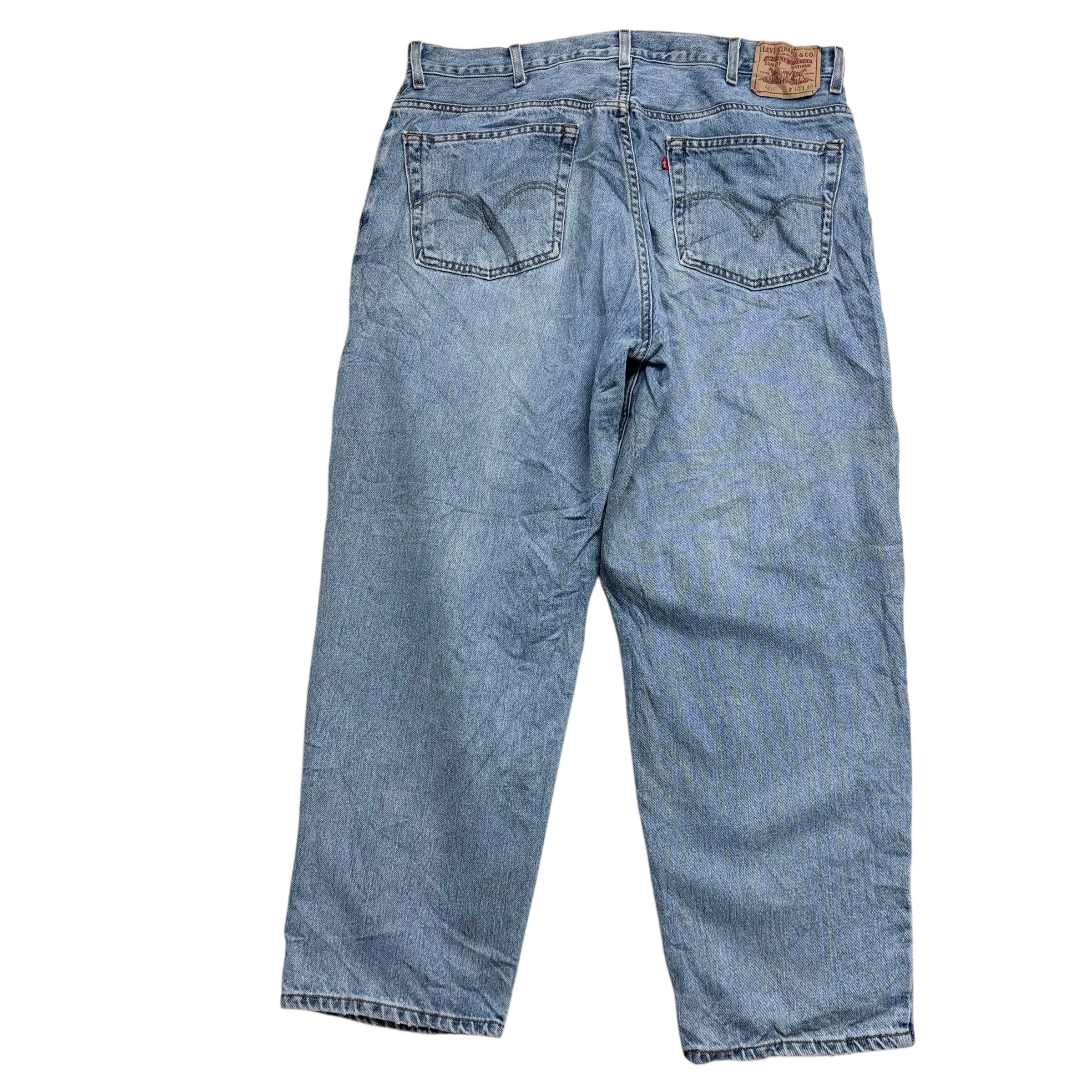 Levis 560 Jeans W40 L30 Mens Light Blue Baggy Relaxed Comfort Fit Vintage Denim