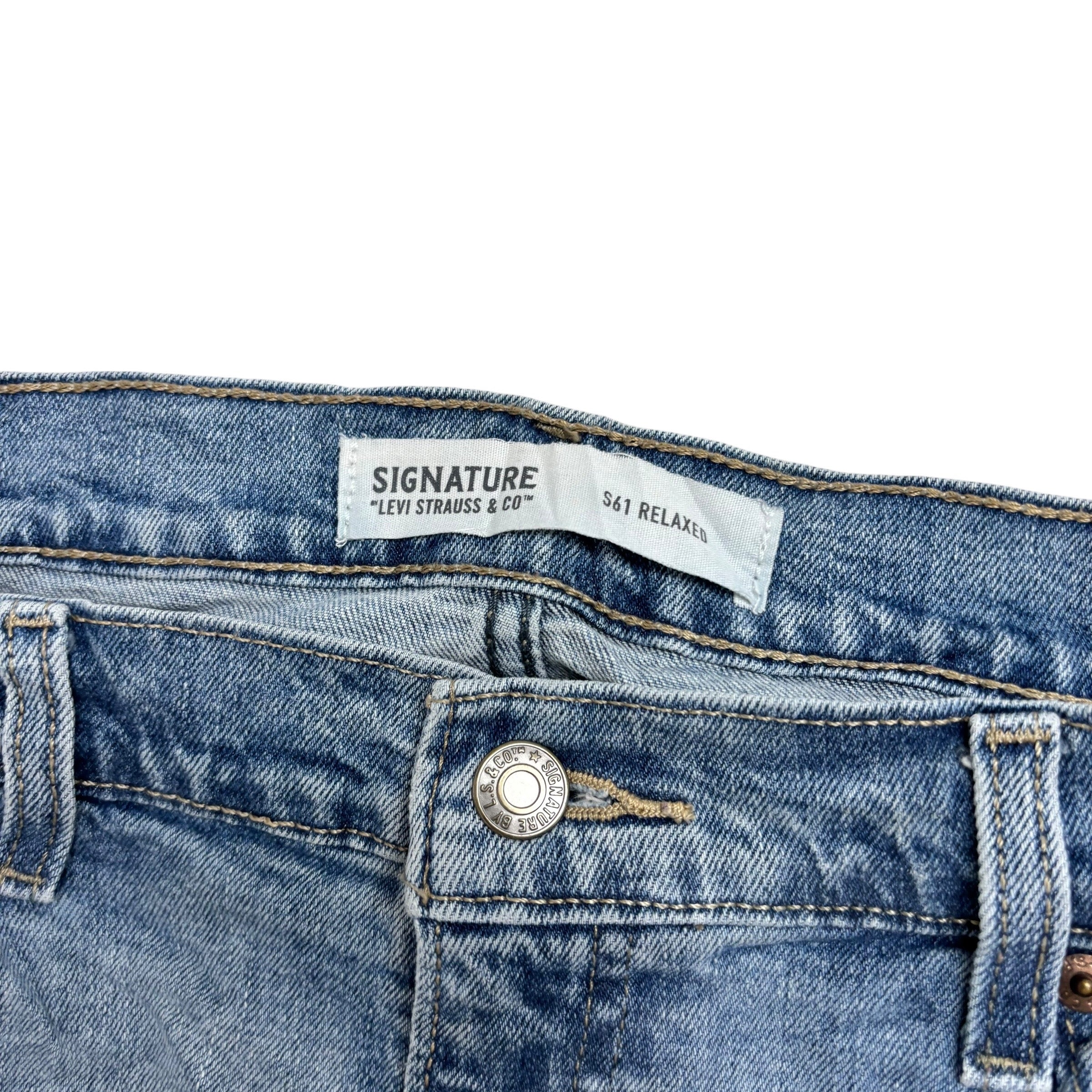 Levis Signature Jeans W36 L29 Mens Light Blue Relaxed Straight Fit Stretch Denim