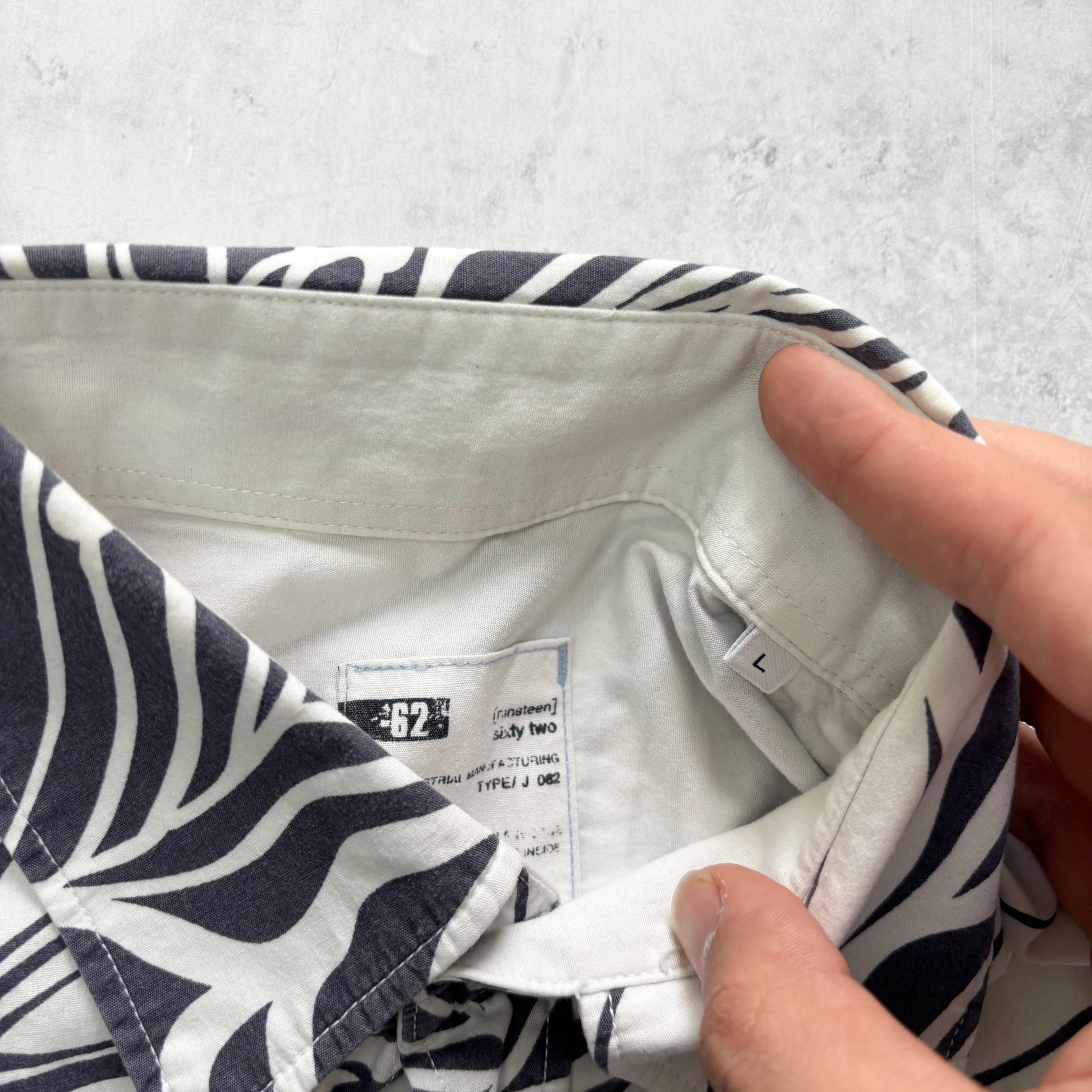 Hawaiian Shirt Mens Large White Floral Aloha Short Sleeve Cotton (E)