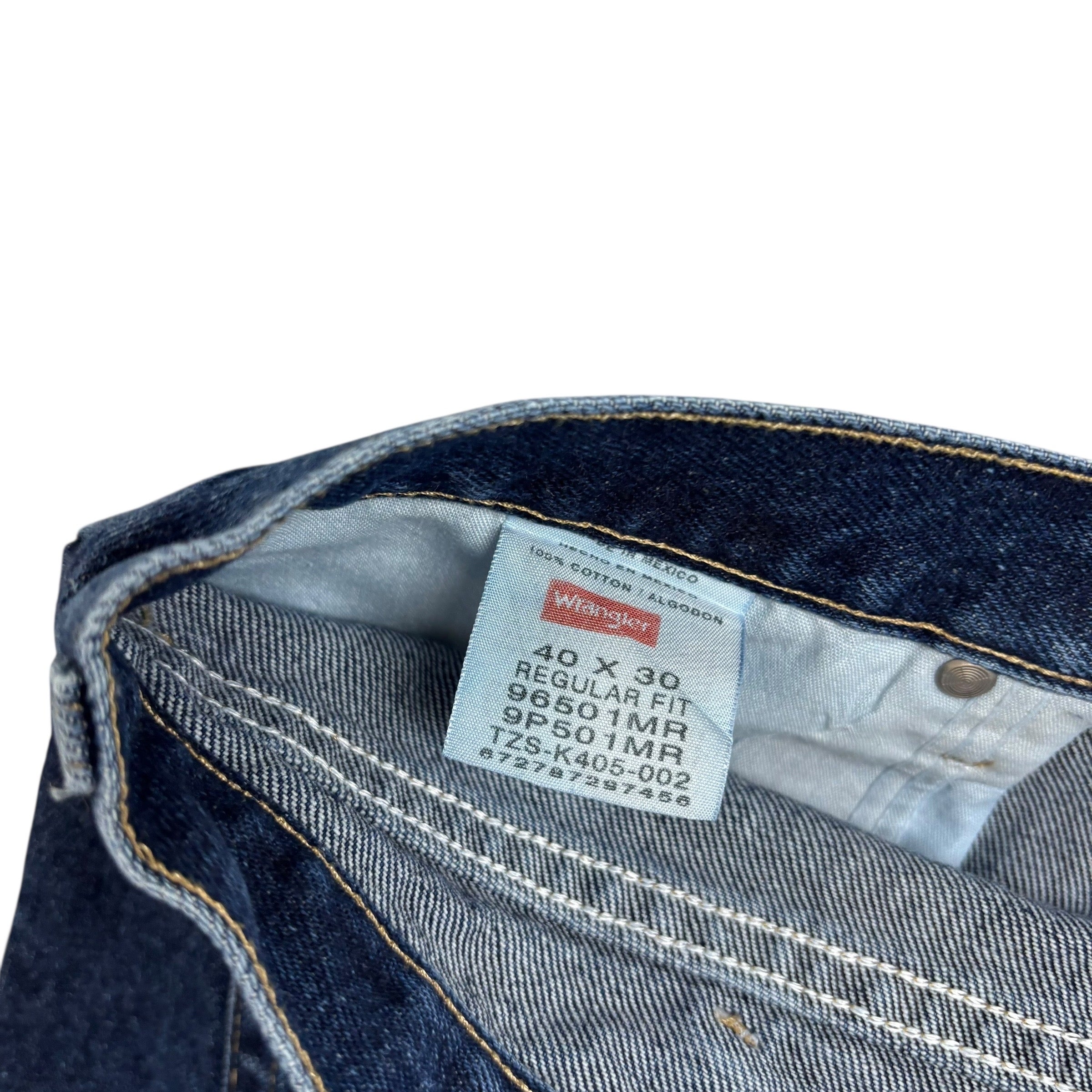 Wrangler Jeans W40 L30 Mens Dark Blue Regular Straight Fit Denim