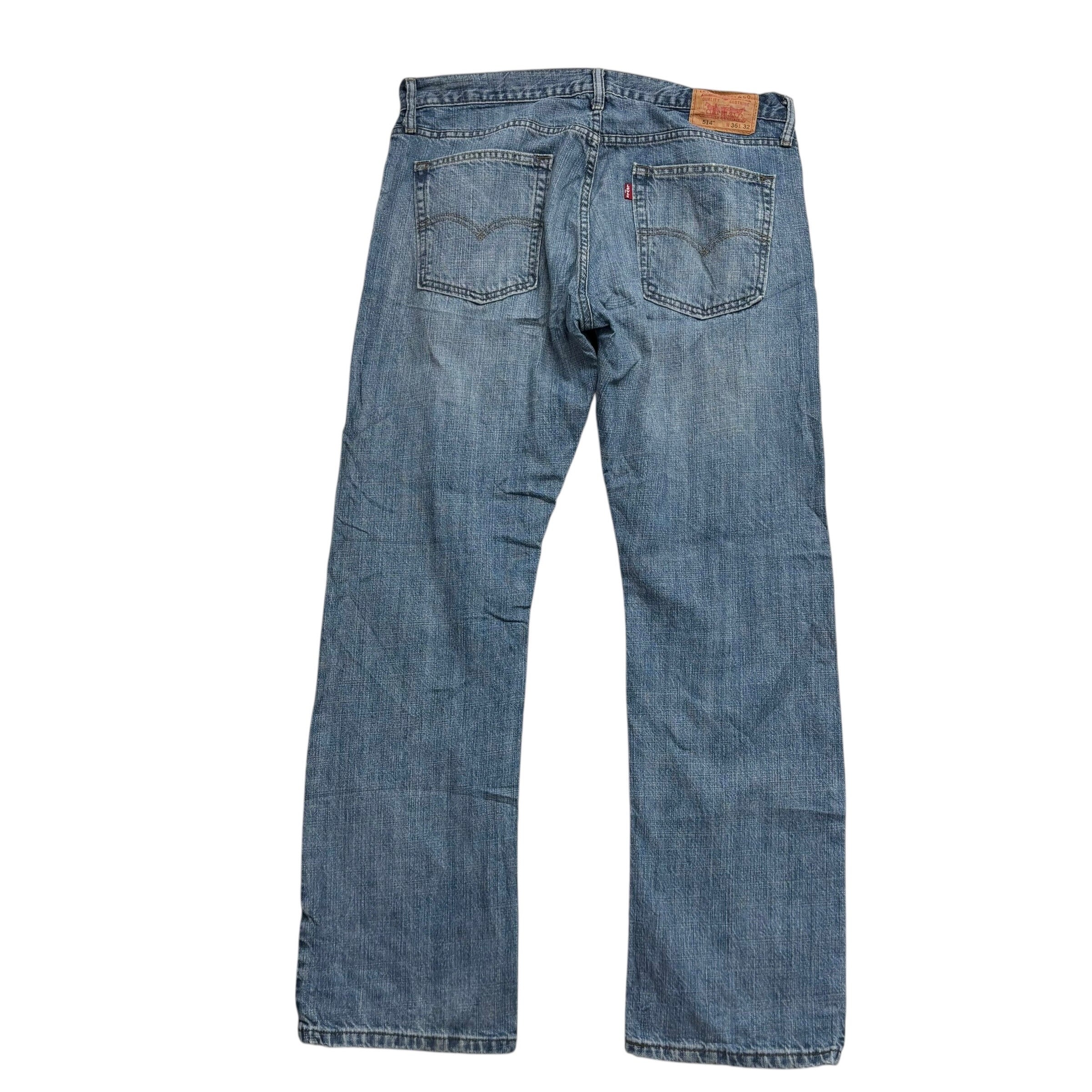 Levis 514 Jeans W36 L32 Mens Mid Blue Relaxed Straight Fit Denim
