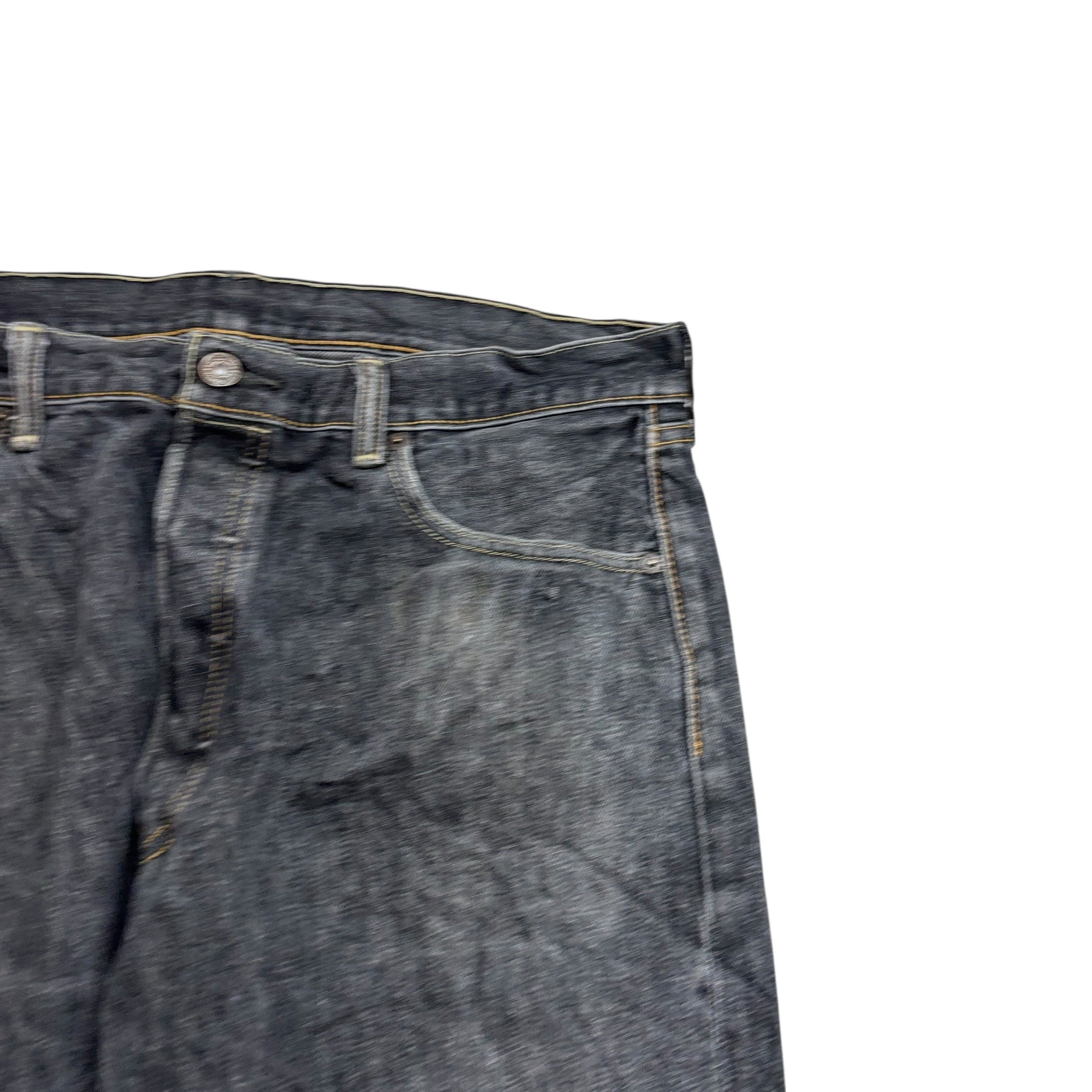 Levis 501 Jeans W35 L30 Mens Black Regular Straight Fit Denim (F)