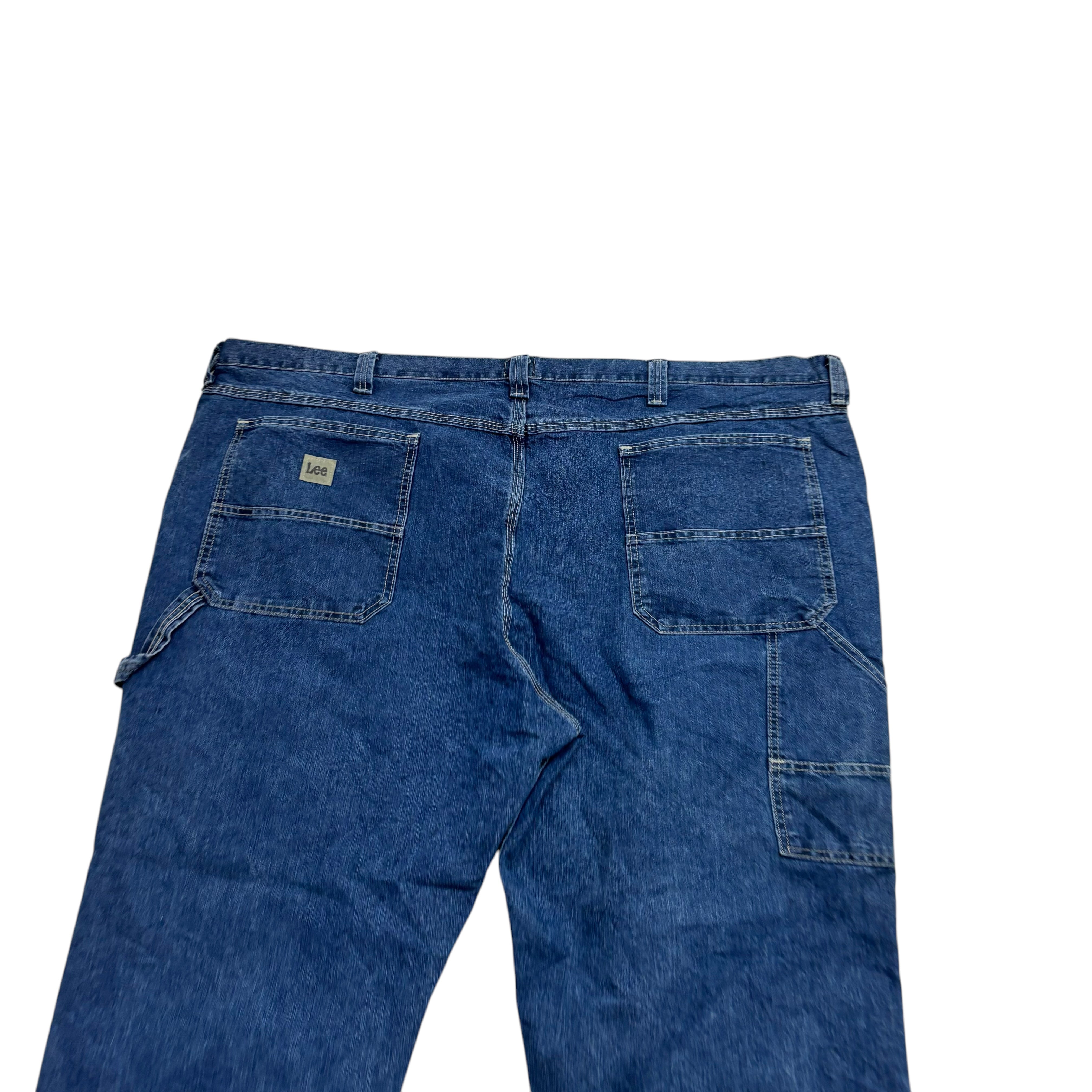 Lee Carpenter Jeans W52 L30 Mens Mid Blue Baggy Relaxed Straight Fit Denim (E)