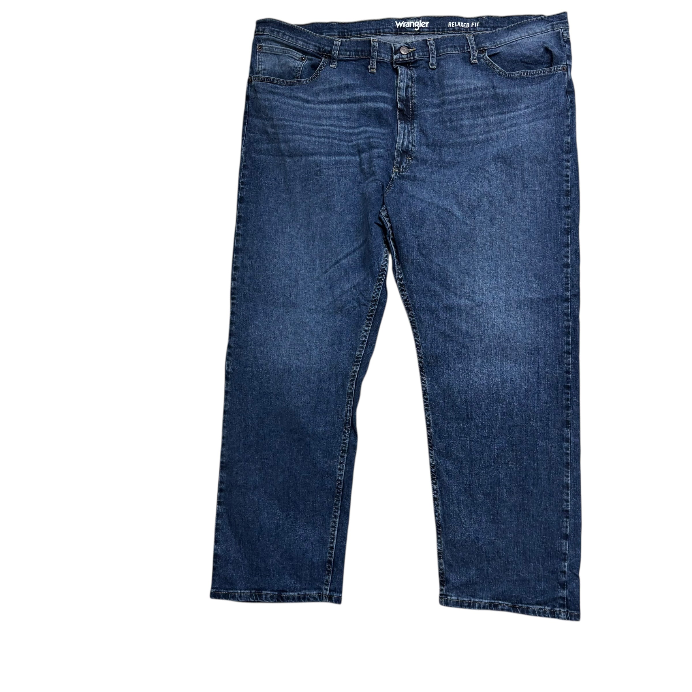 Wrangler Jeans W50 L30 Mens Dark Blue Relaxed Straight Fit Stretch Denim (E)