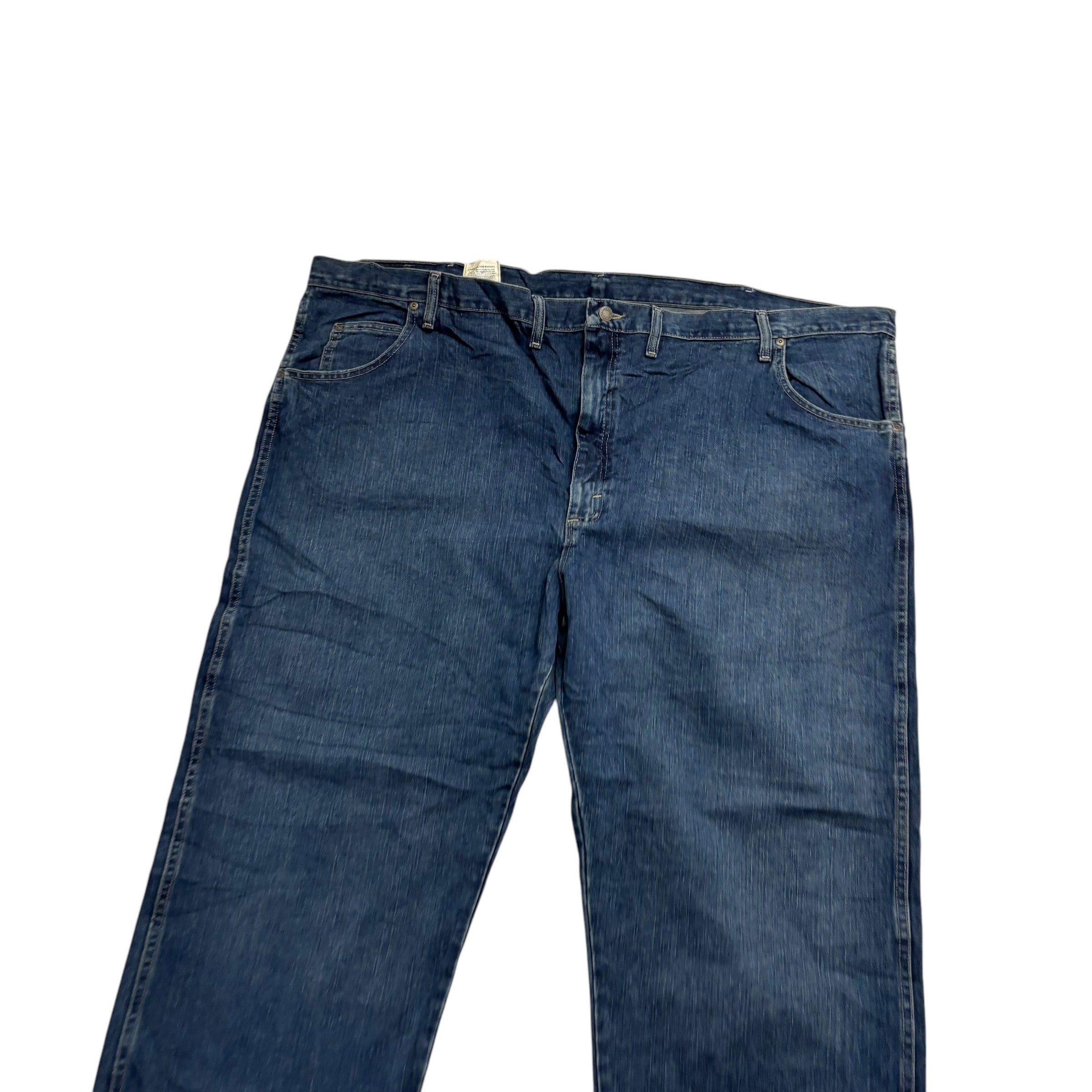Wrangler Jeans W52 L30 Mens Dark Blue Relaxed Straight Fit Denim (E)