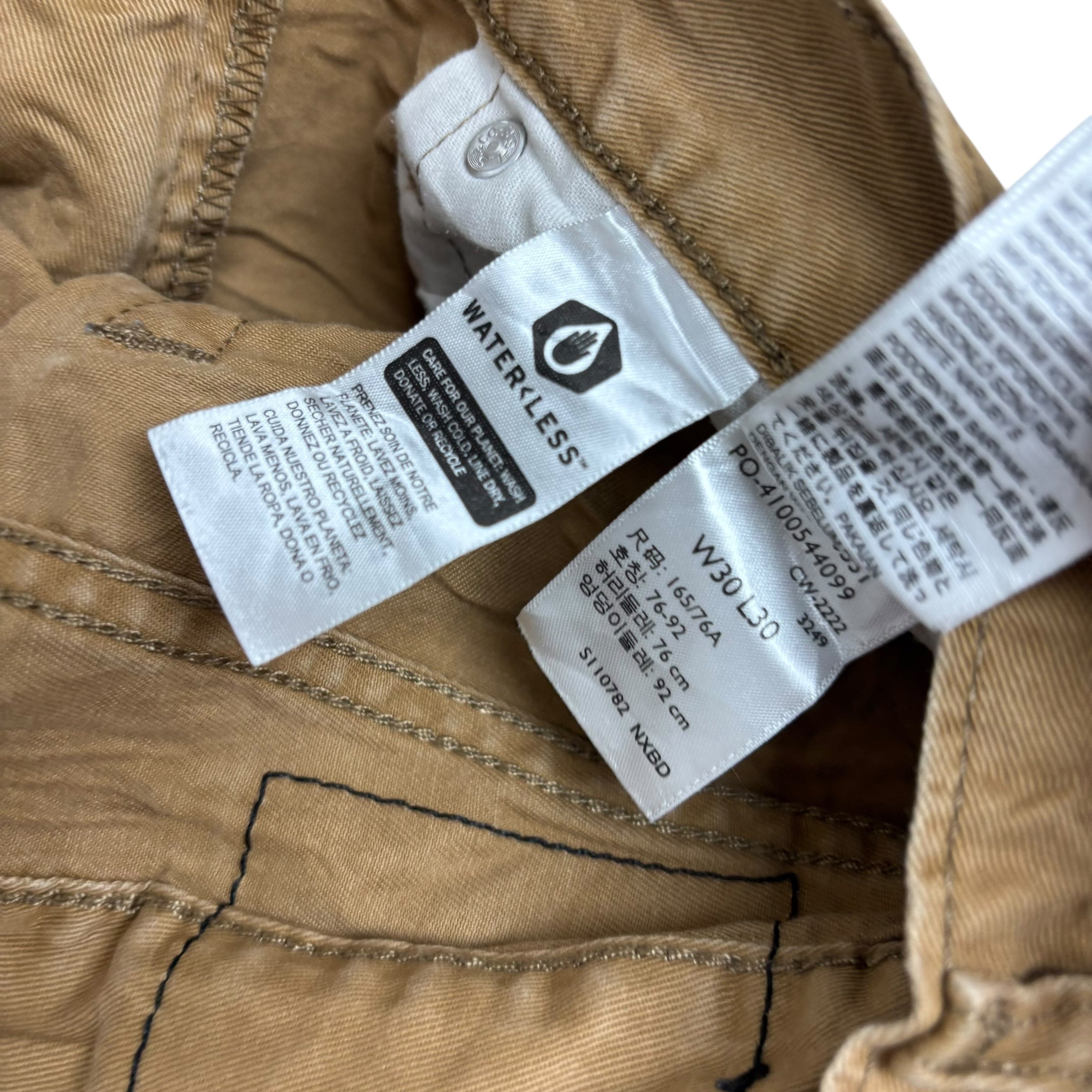 Levis 514 Trousers W30 L30 Mens Tan Regular Straight Fit Pants