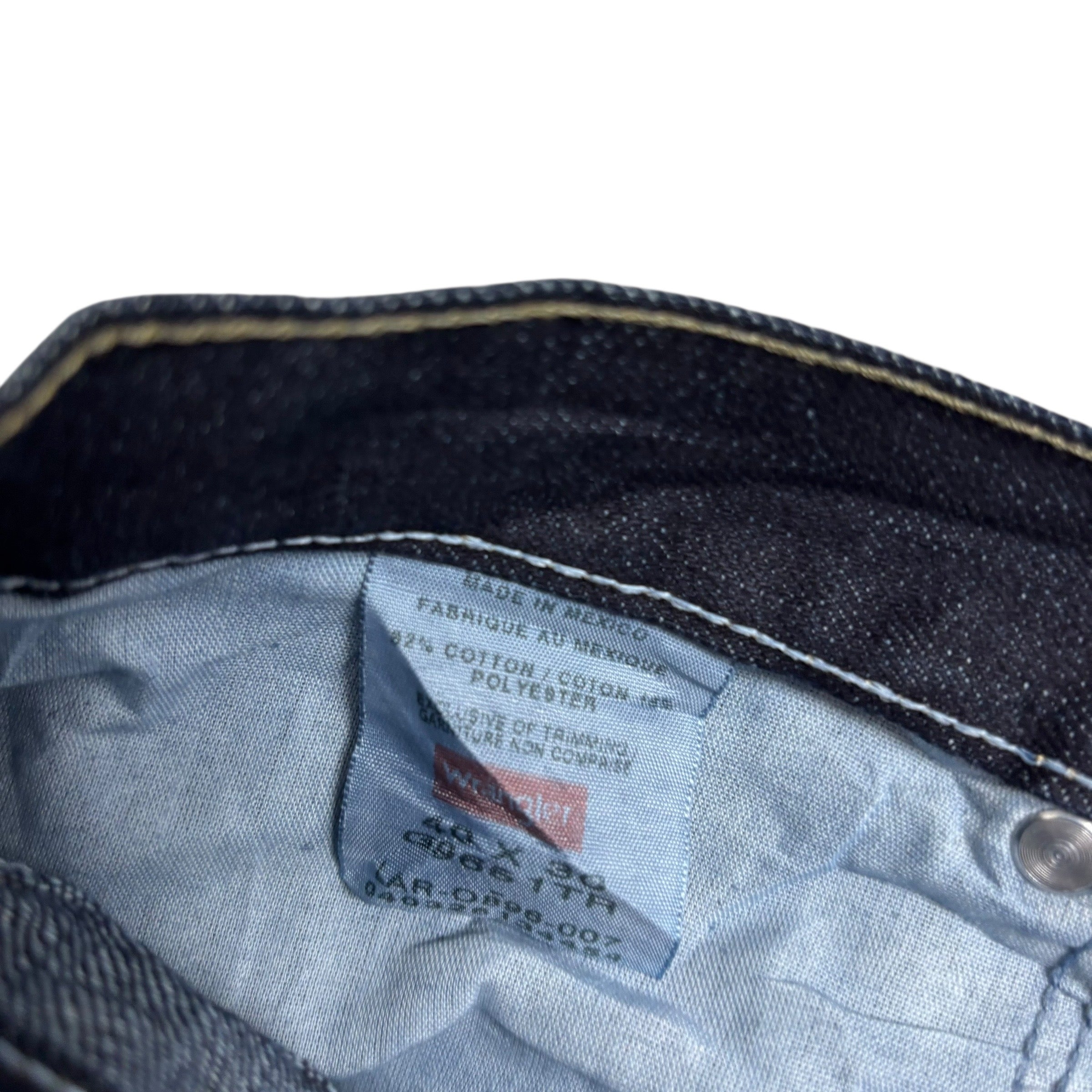 Wrangler Jeans W40 L30 Mens Dark Blue Regular Straight Fit Denim (E)