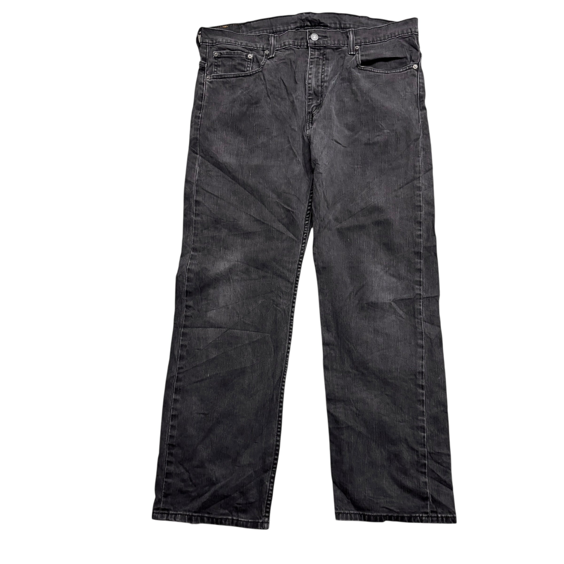 Levis 569 Jeans W38 L32 Mens Black Baggy Relaxed Straight Fit Stretch Denim (F)