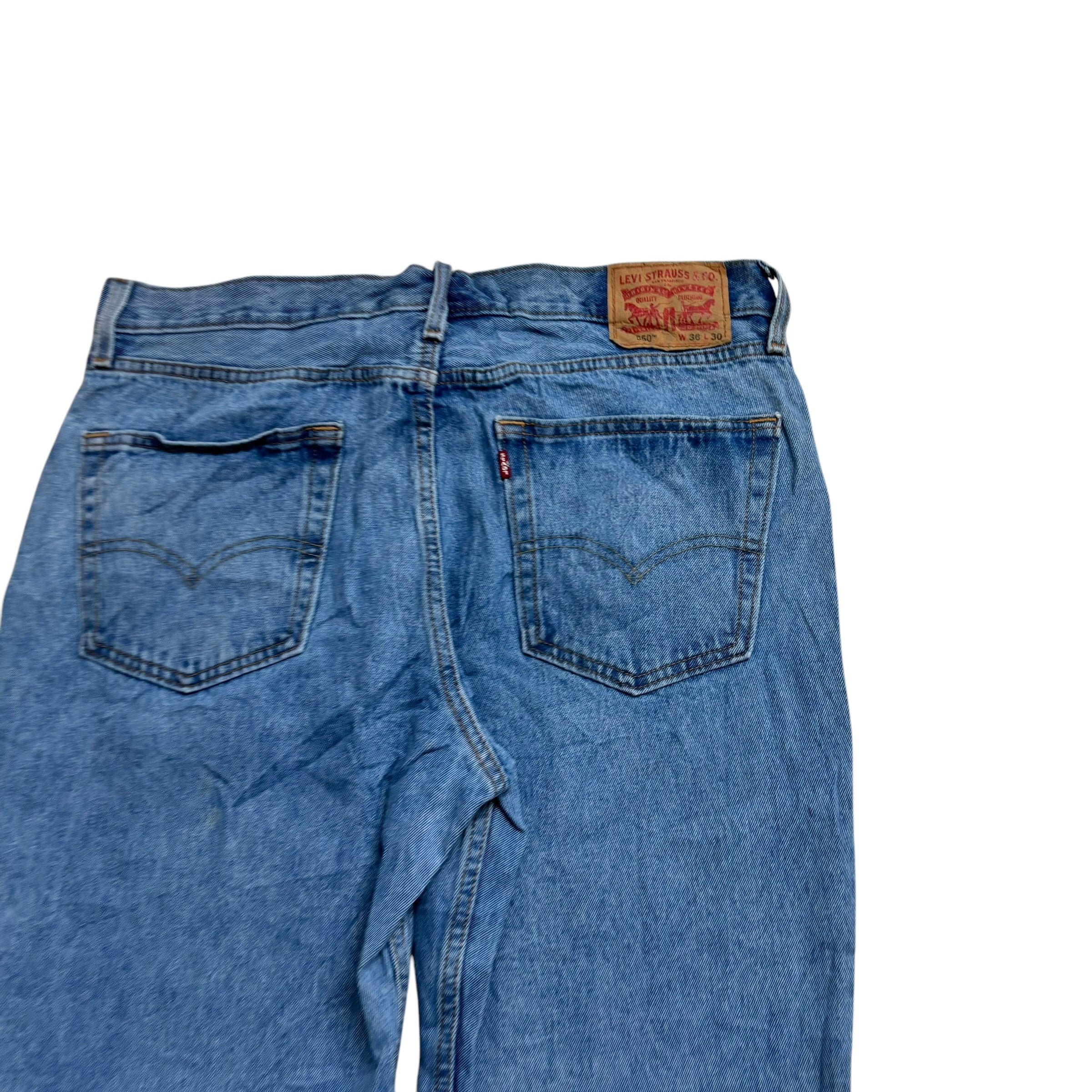Levis 550 Jeans W36 L30 Mens Light Blue Baggy Relaxed Straight Fit Denim (E)
