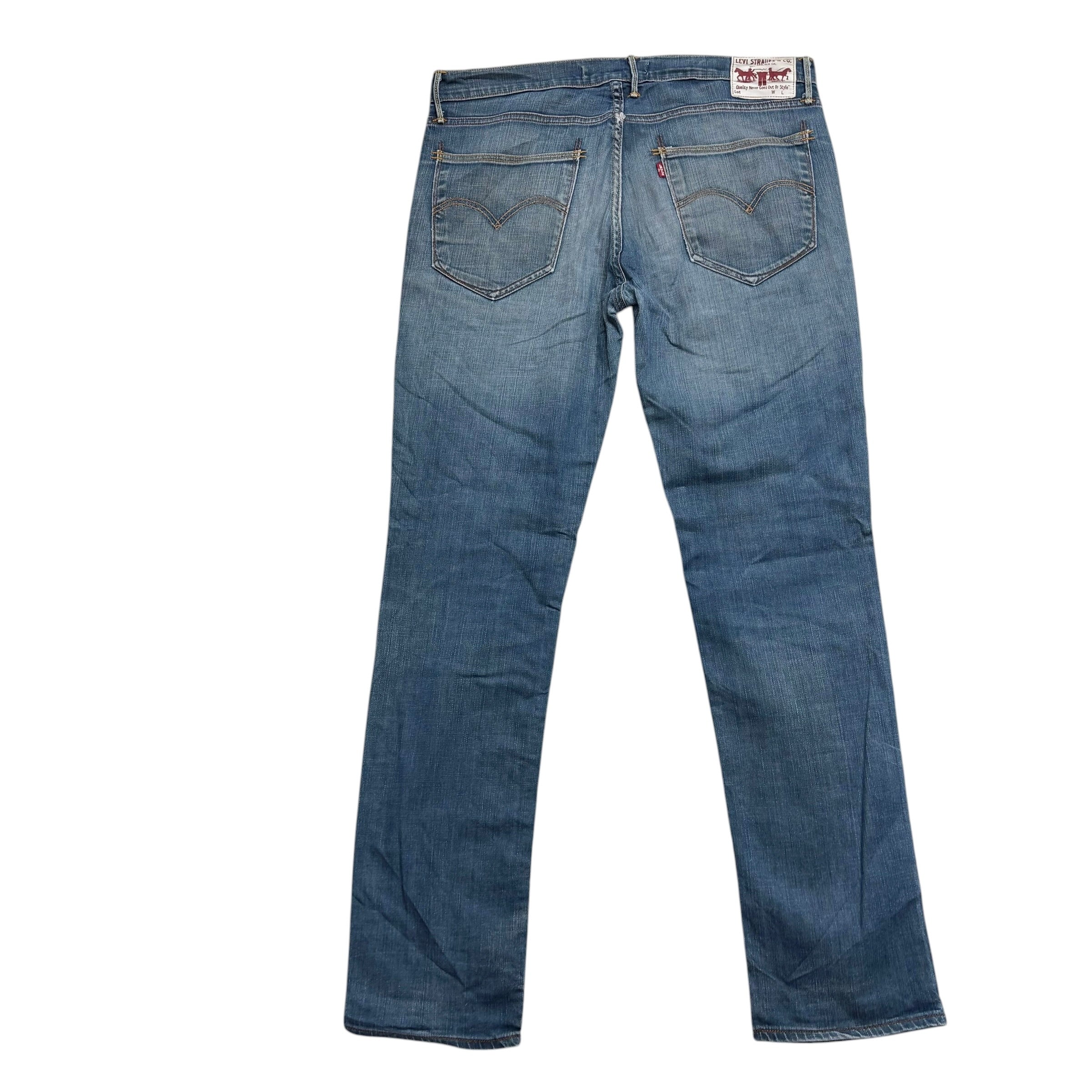 Levis 519 Jeans W36 L34 Mens Mid Blue Slim Fit Stretch Vintage Denim (E)