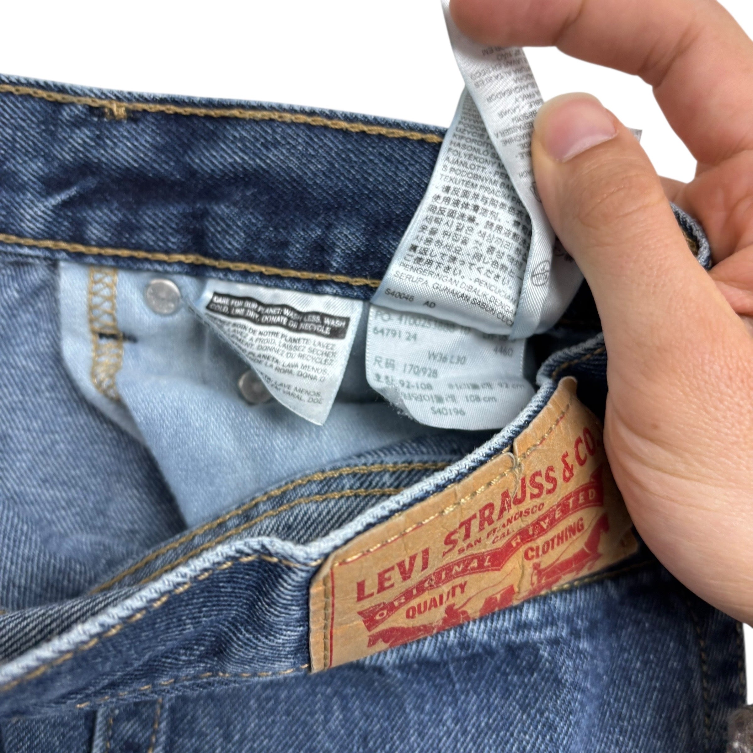 Levis 550 Jeans W36 L30 Mens Mid Blue Baggy Relaxed Straight Fit Denim (F)