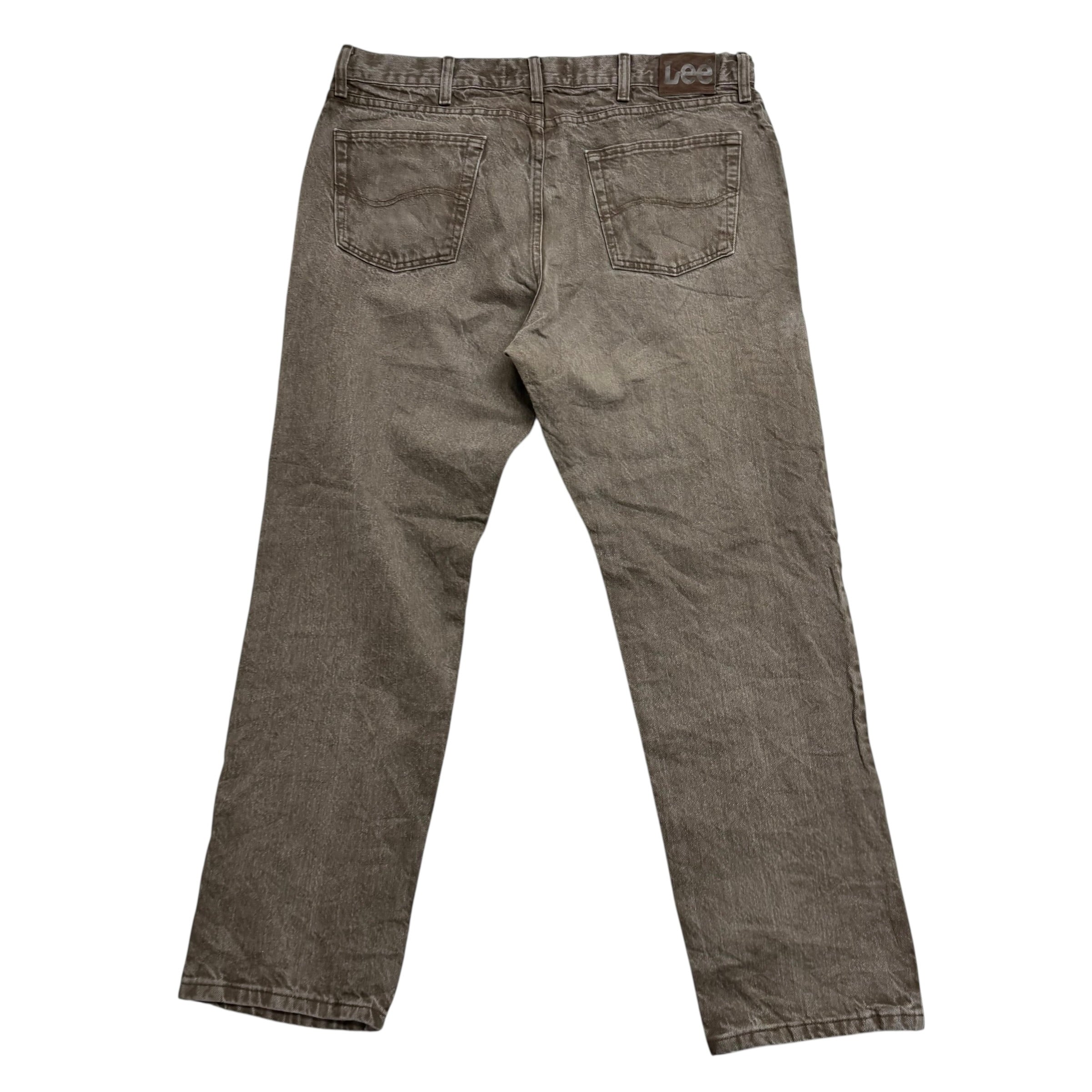 Lee Jeans W38 L32 Mens Regular Straight Fit Brown Denim (E)