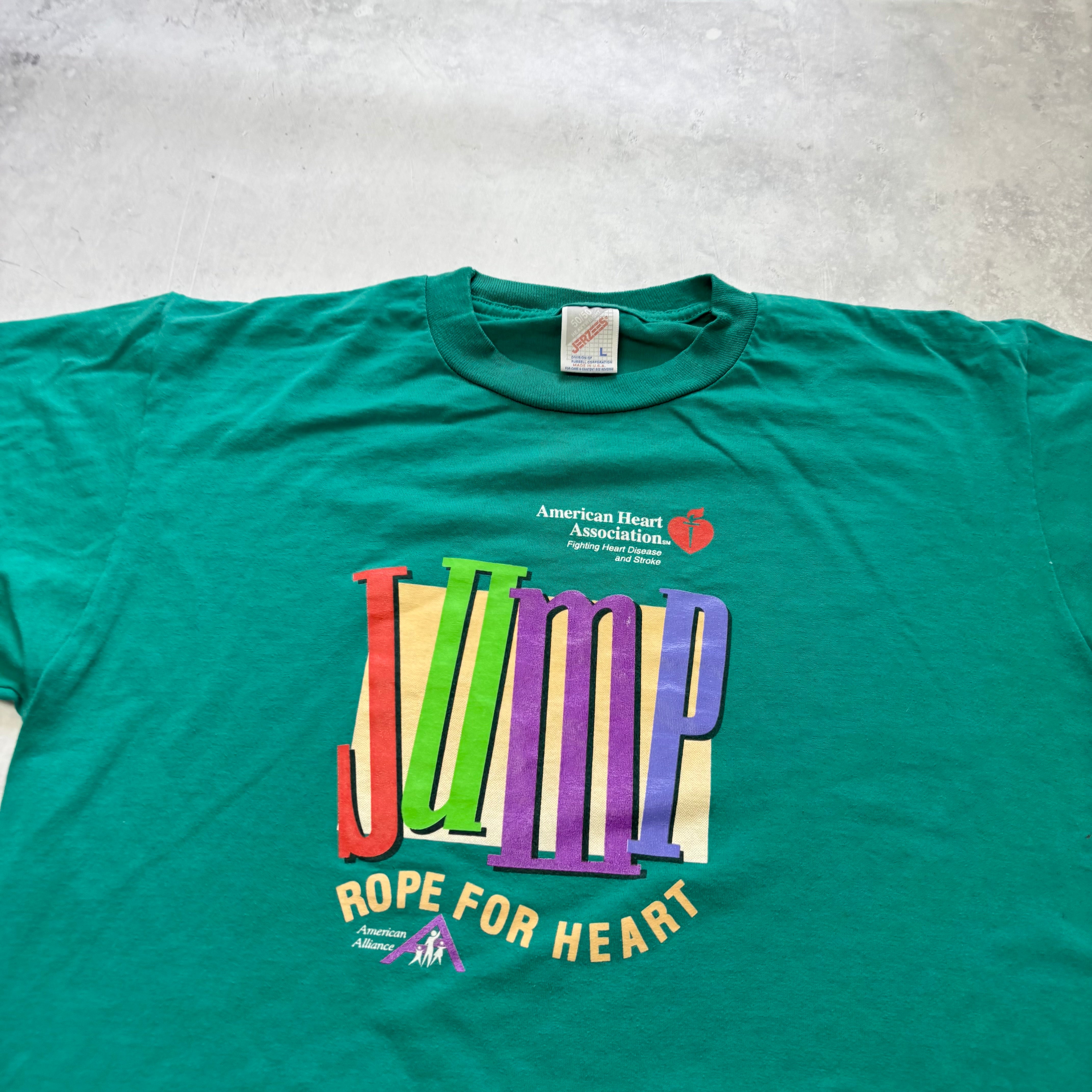 Vintage T Shirt Mens Large Teal Green Graphic Print 90s USA