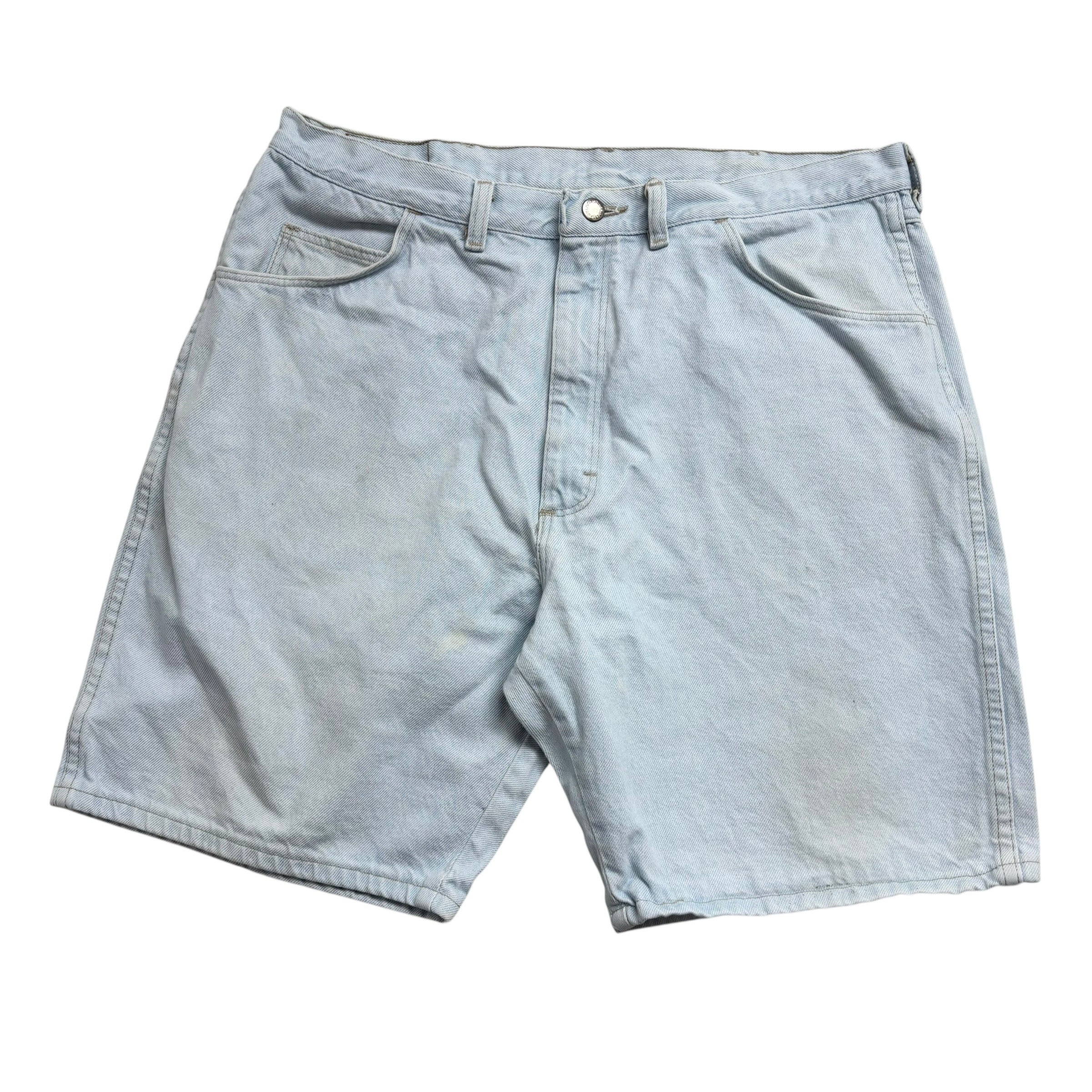 Vintage Wrangler Baggy Jorts W36 Mens Denim Shorts Light Blue Relaxed Fit (F)
